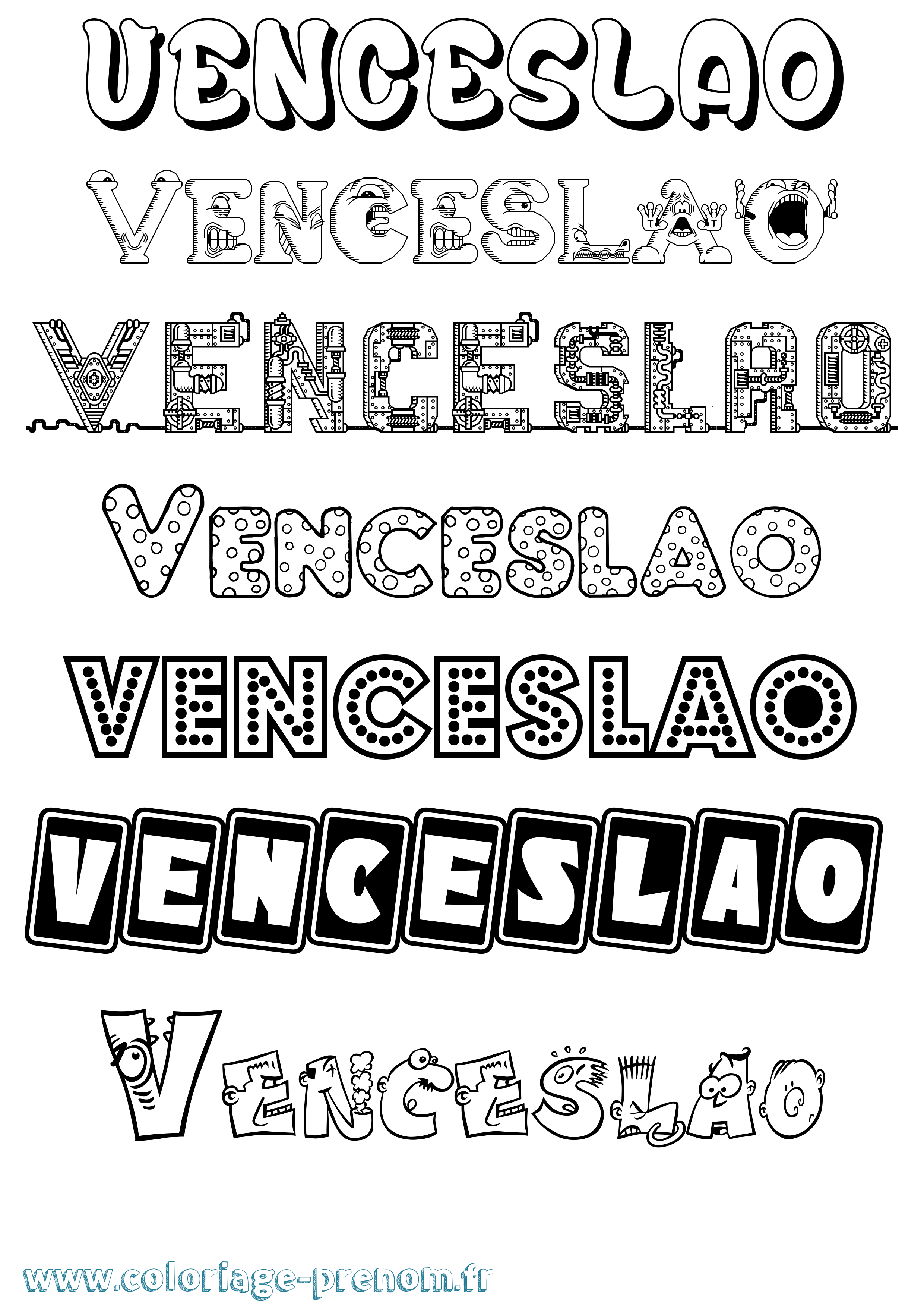 Coloriage prénom Venceslao Fun