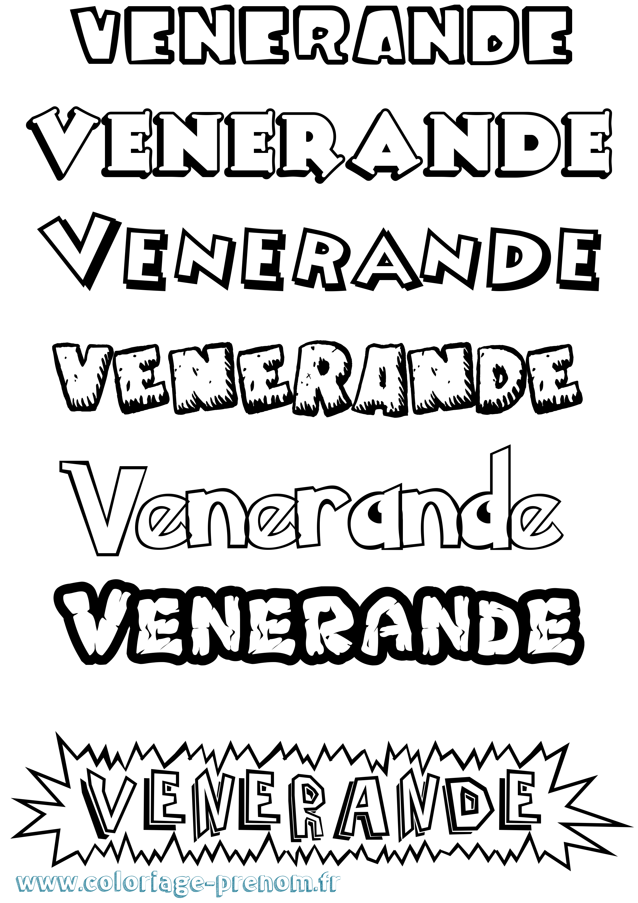 Coloriage Venerande Dessin Animé Coloriage prénom Venerande Dessin Animé