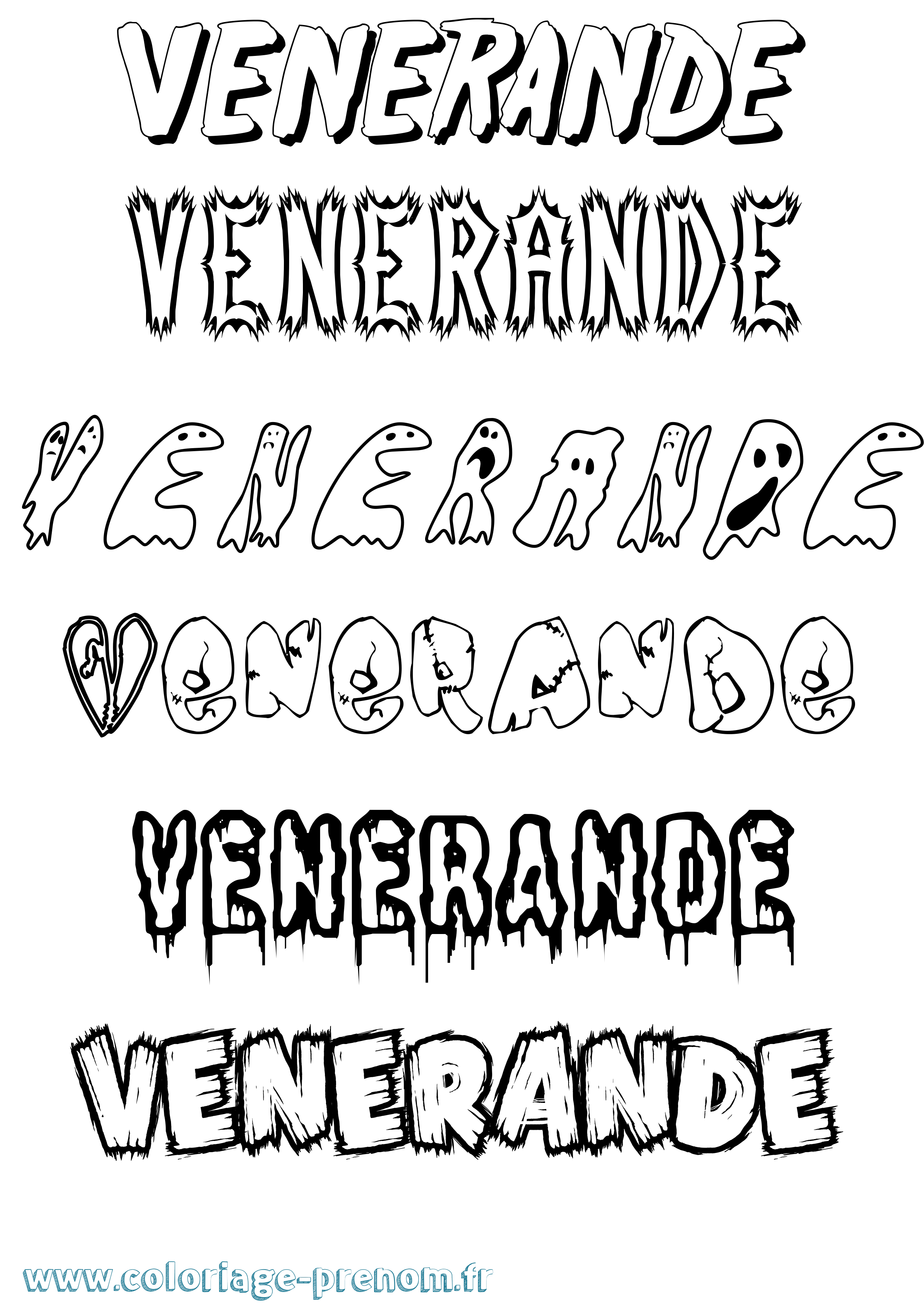 Coloriage Venerande Frisson Coloriage prénom Venerande Frisson