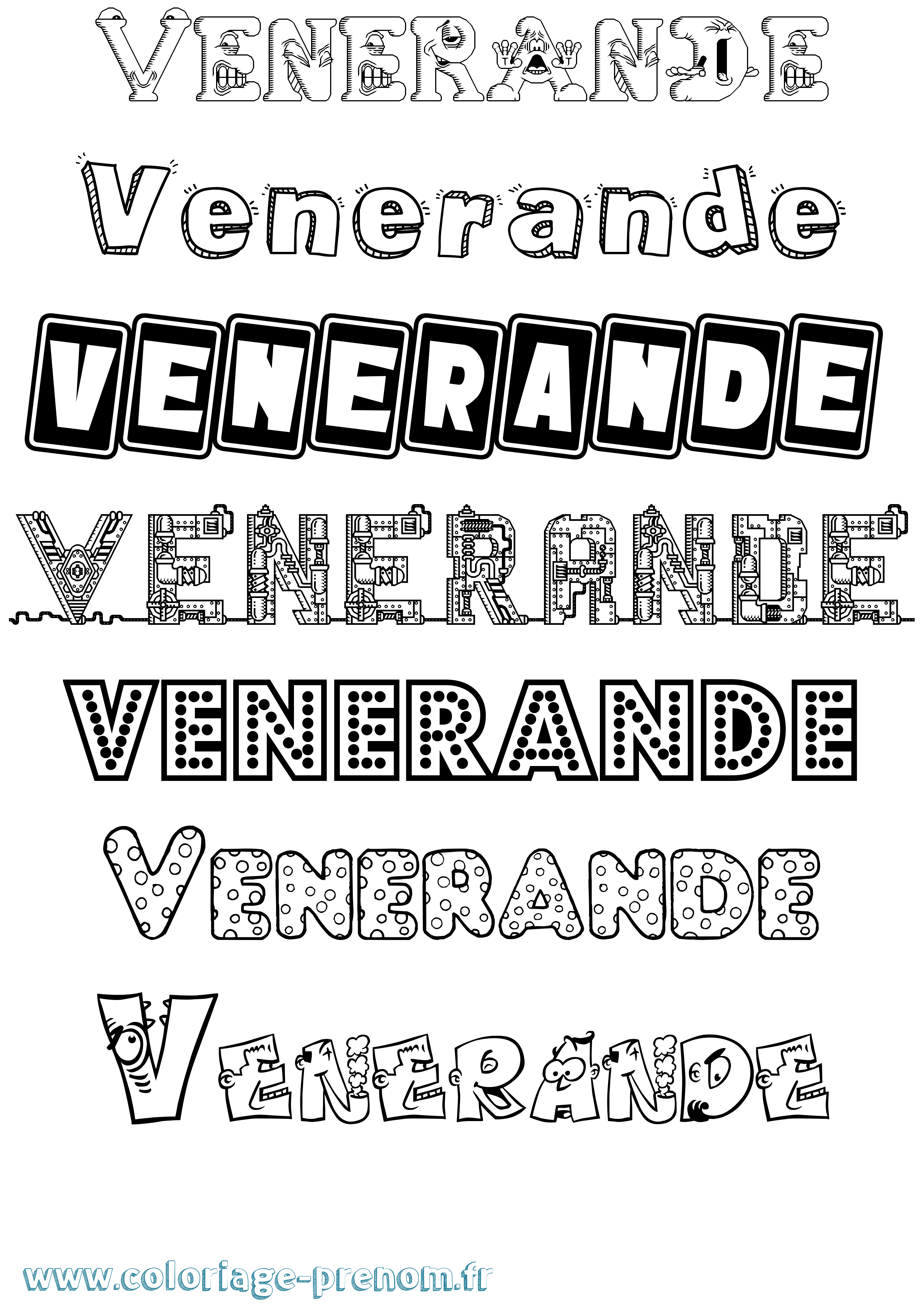 Coloriage Venerande Fun Coloriage prénom Venerande Fun