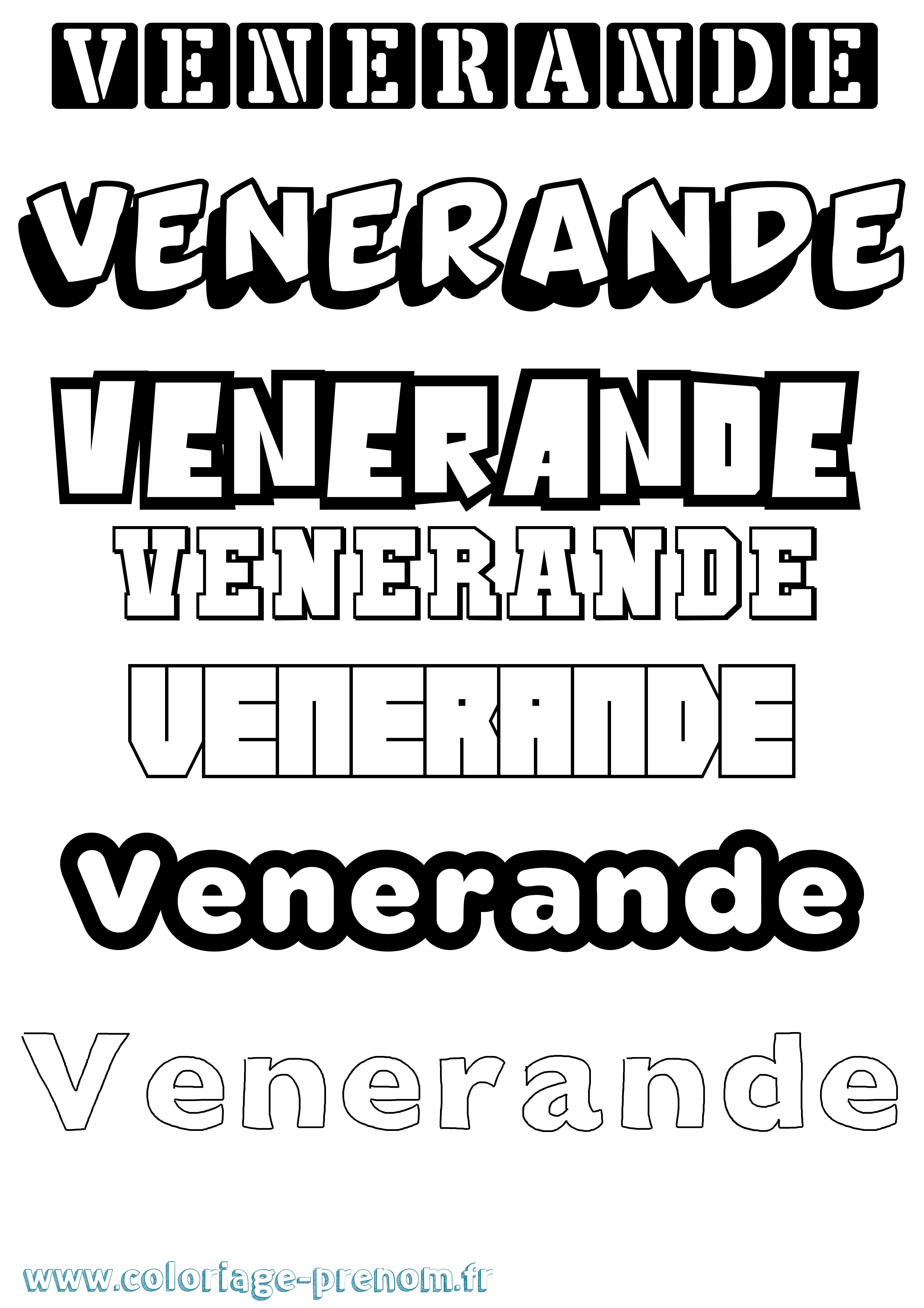 Coloriage Venerande Simple Coloriage prénom Venerande Simple