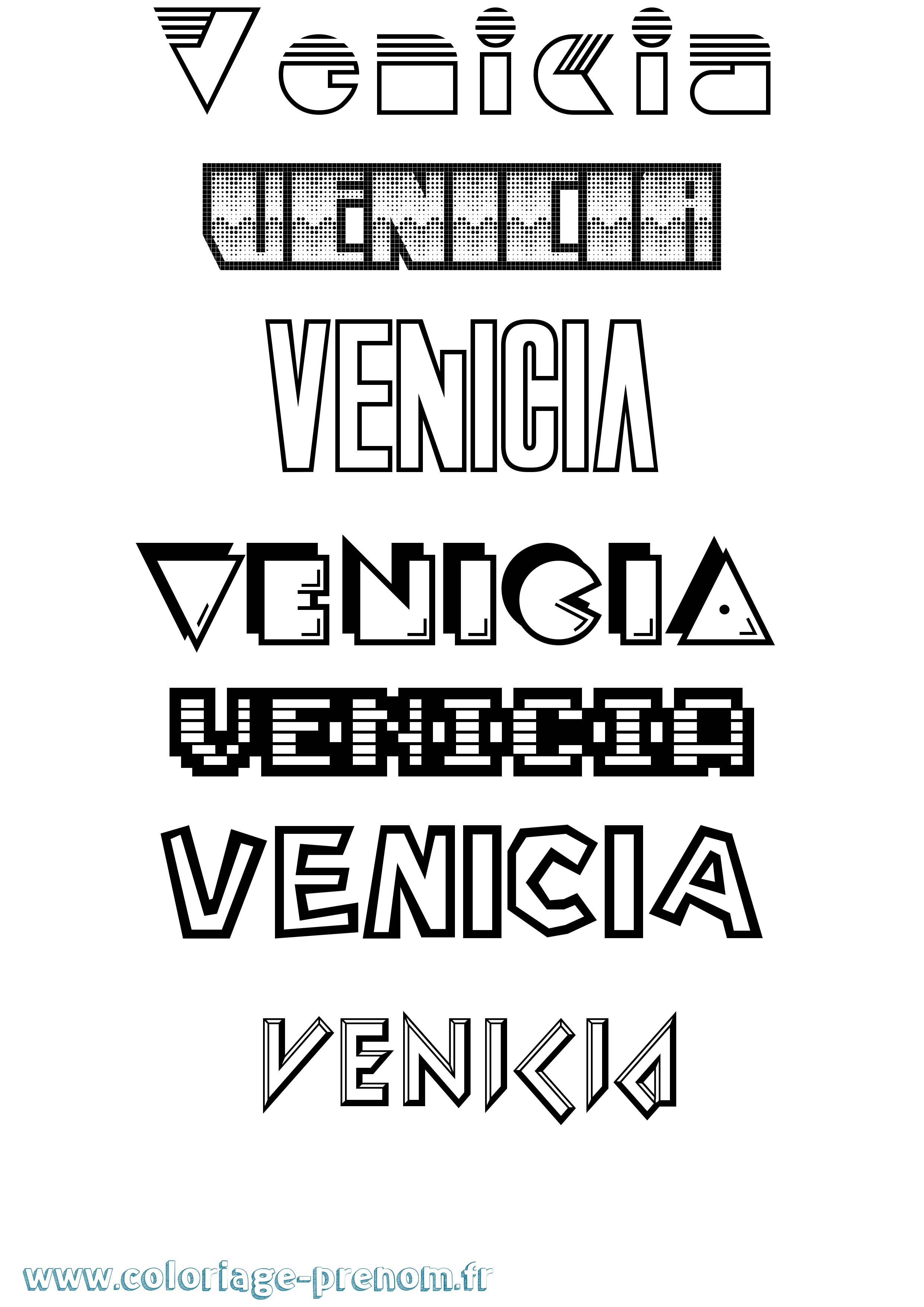 Coloriage Venicia Jeux Vidéos Coloriage prénom Venicia Jeux Vidéos
