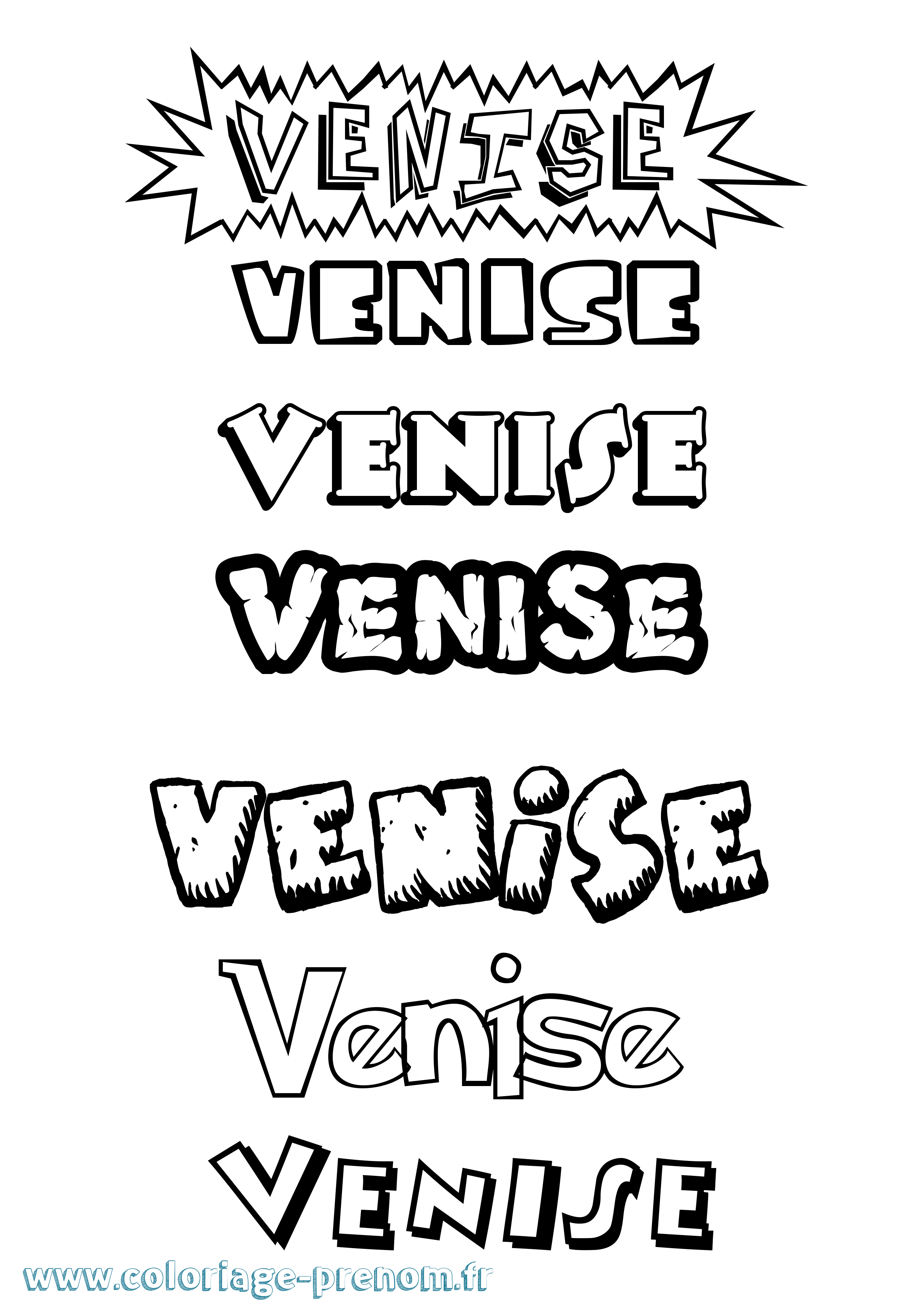 Coloriage Venise Dessin Animé Coloriage prénom Venise Dessin Animé