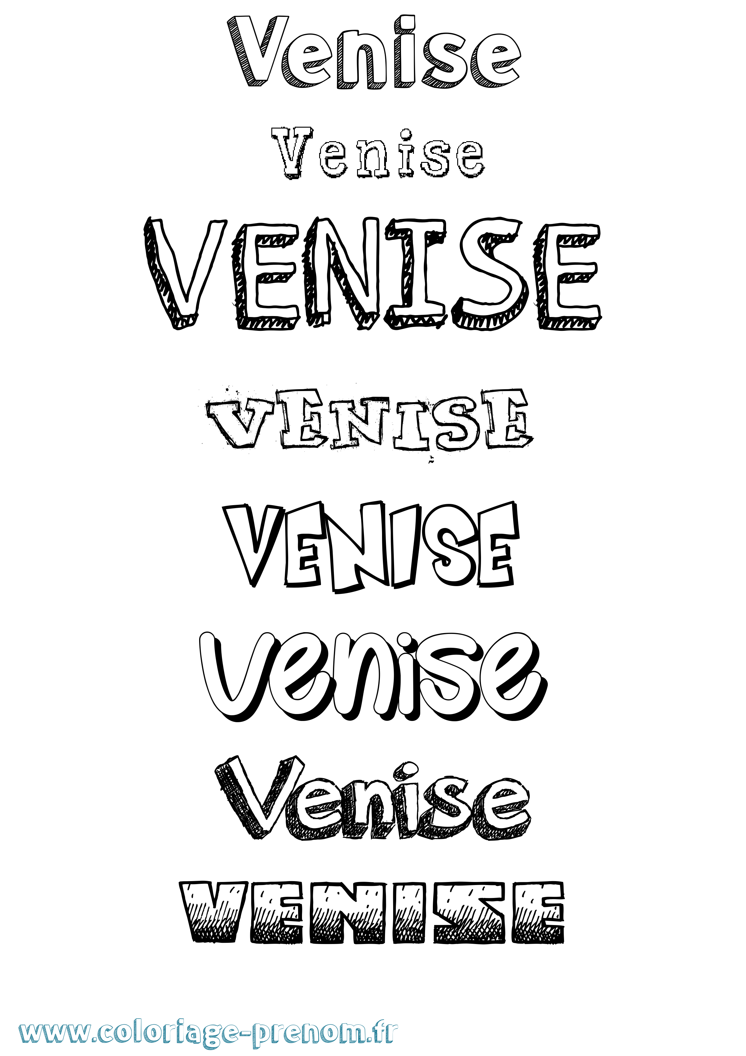 Coloriage Venise Dessiné Coloriage prénom Venise Dessiné