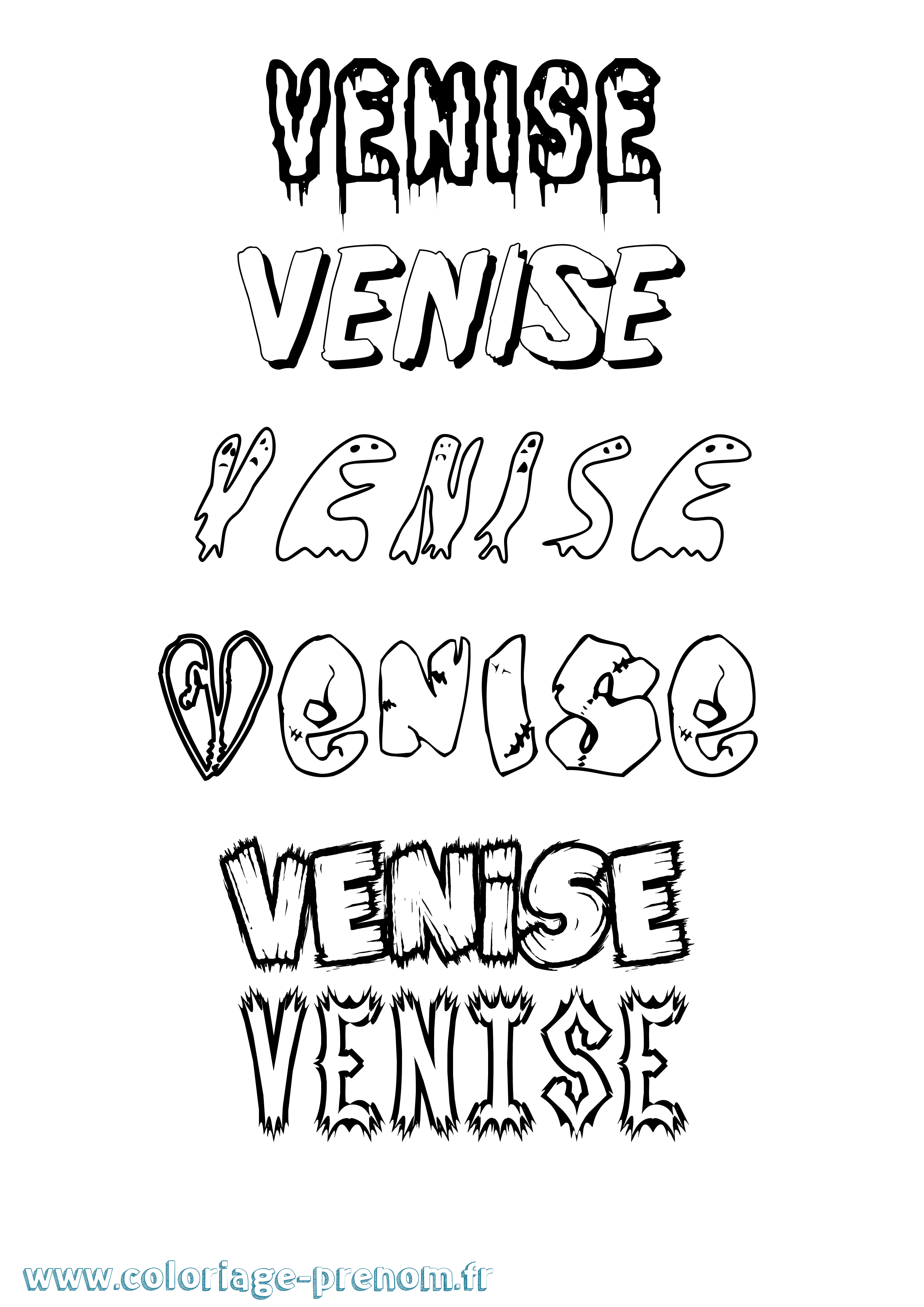 Coloriage Venise Frisson Coloriage prénom Venise Frisson