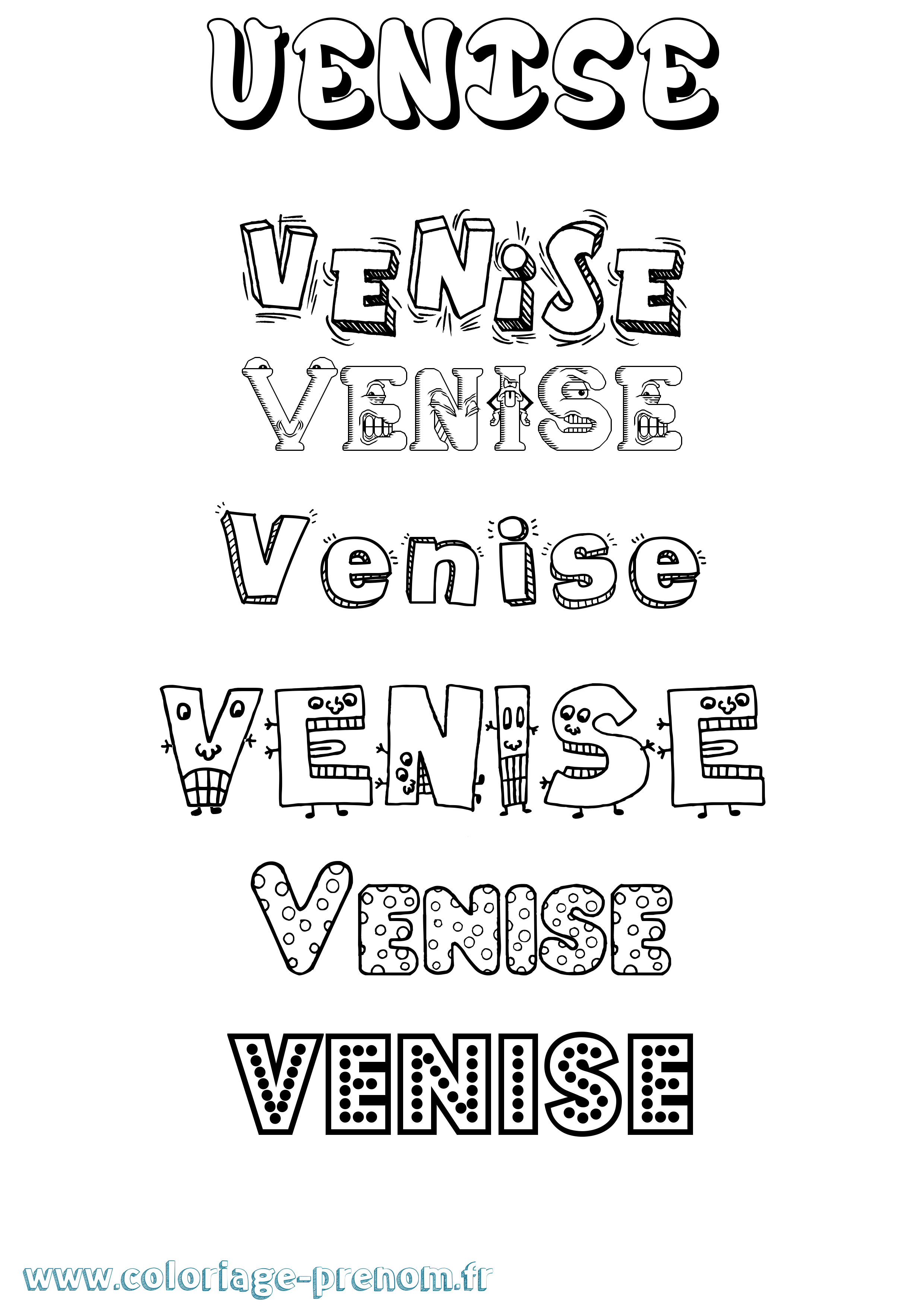 Coloriage Venise Fun Coloriage prénom Venise Fun