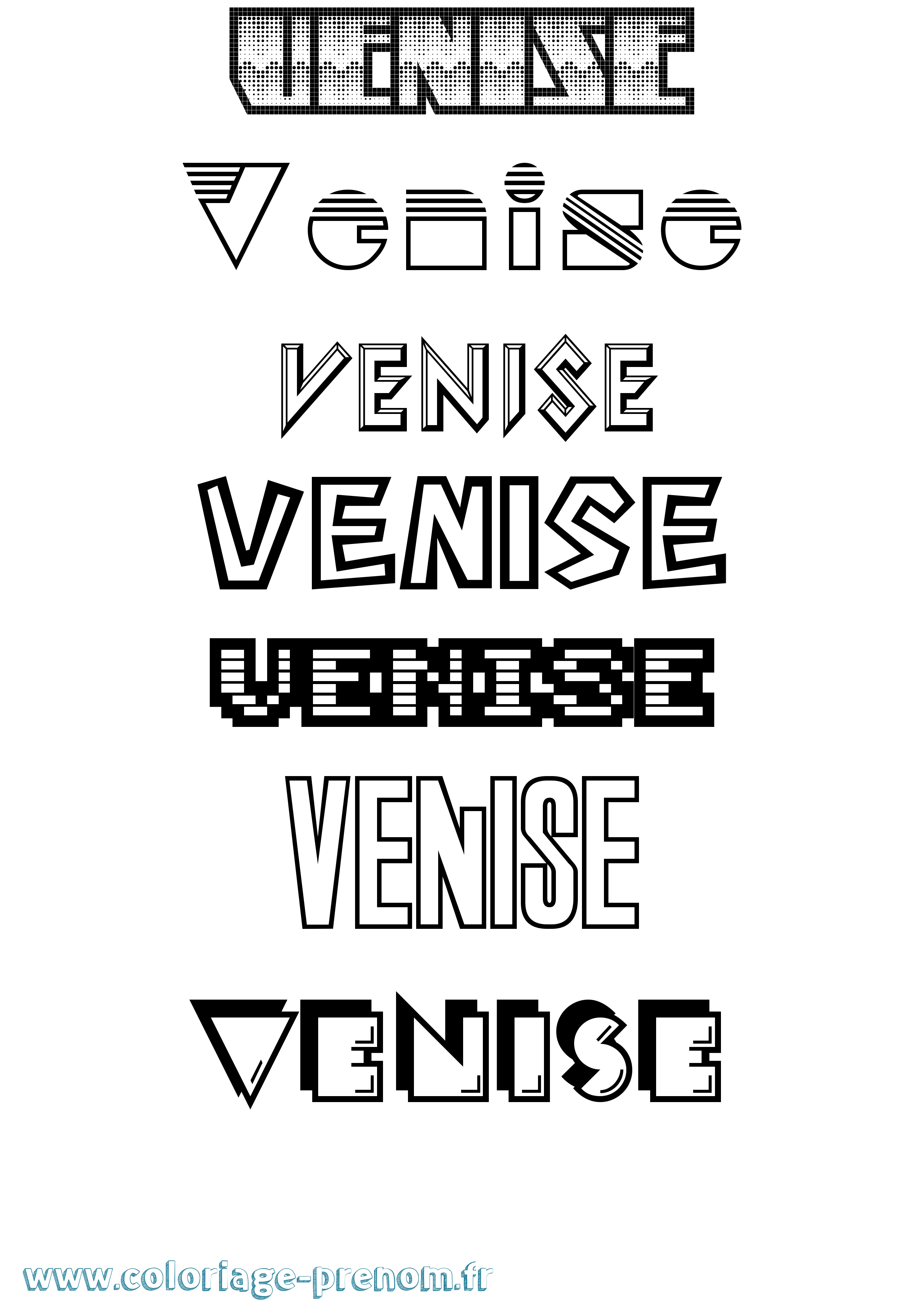 Coloriage Venise Jeux Vidéos Coloriage prénom Venise Jeux Vidéos