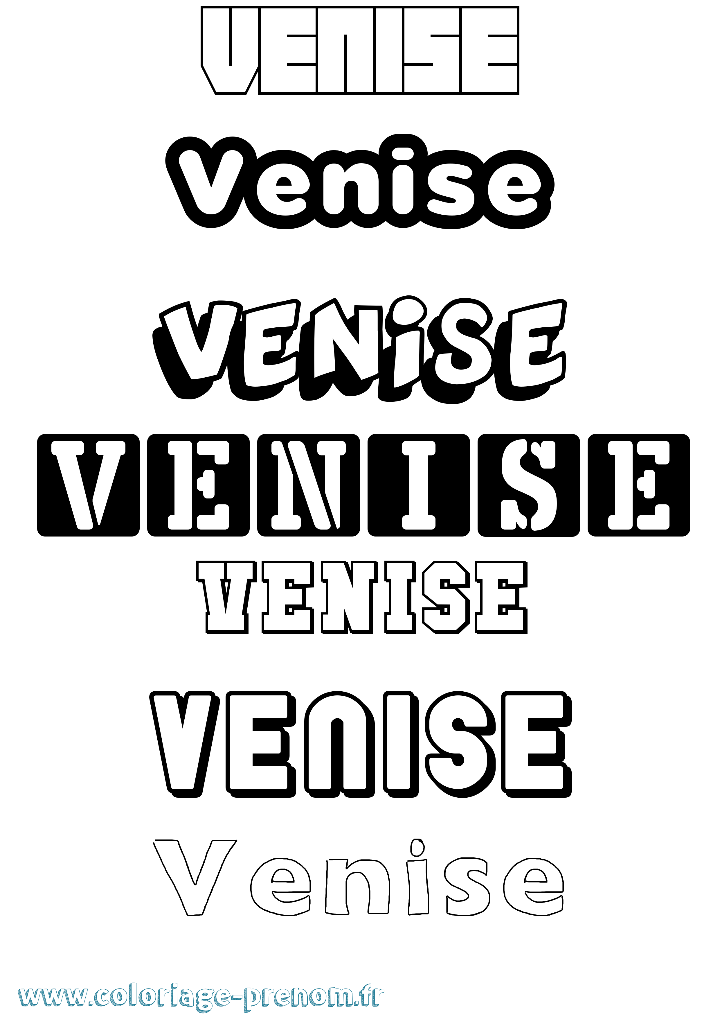 Coloriage Venise Simple Coloriage prénom Venise Simple