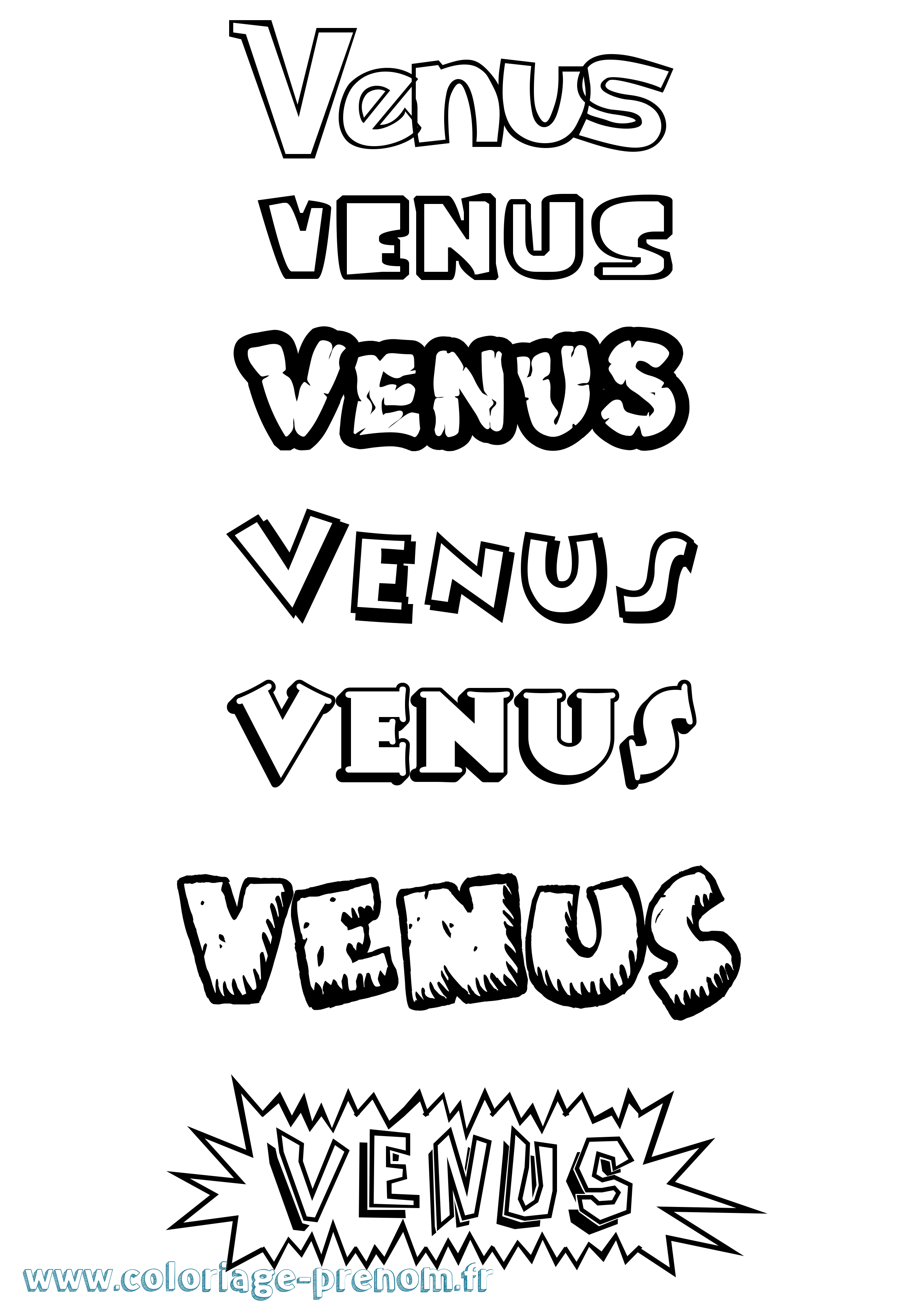 Coloriage prénom Venus Dessin Animé