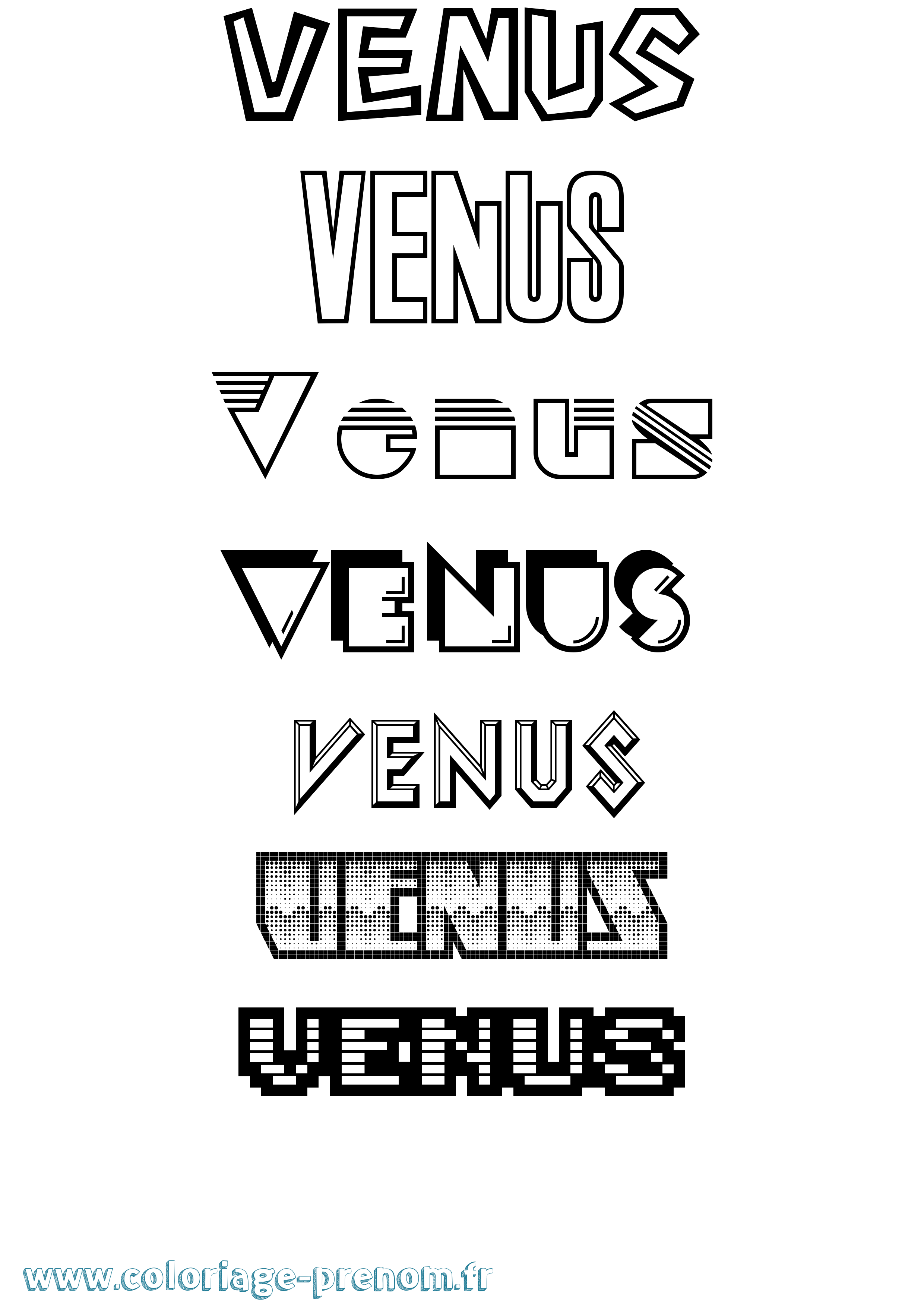 Coloriage prénom Venus Jeux Vidéos