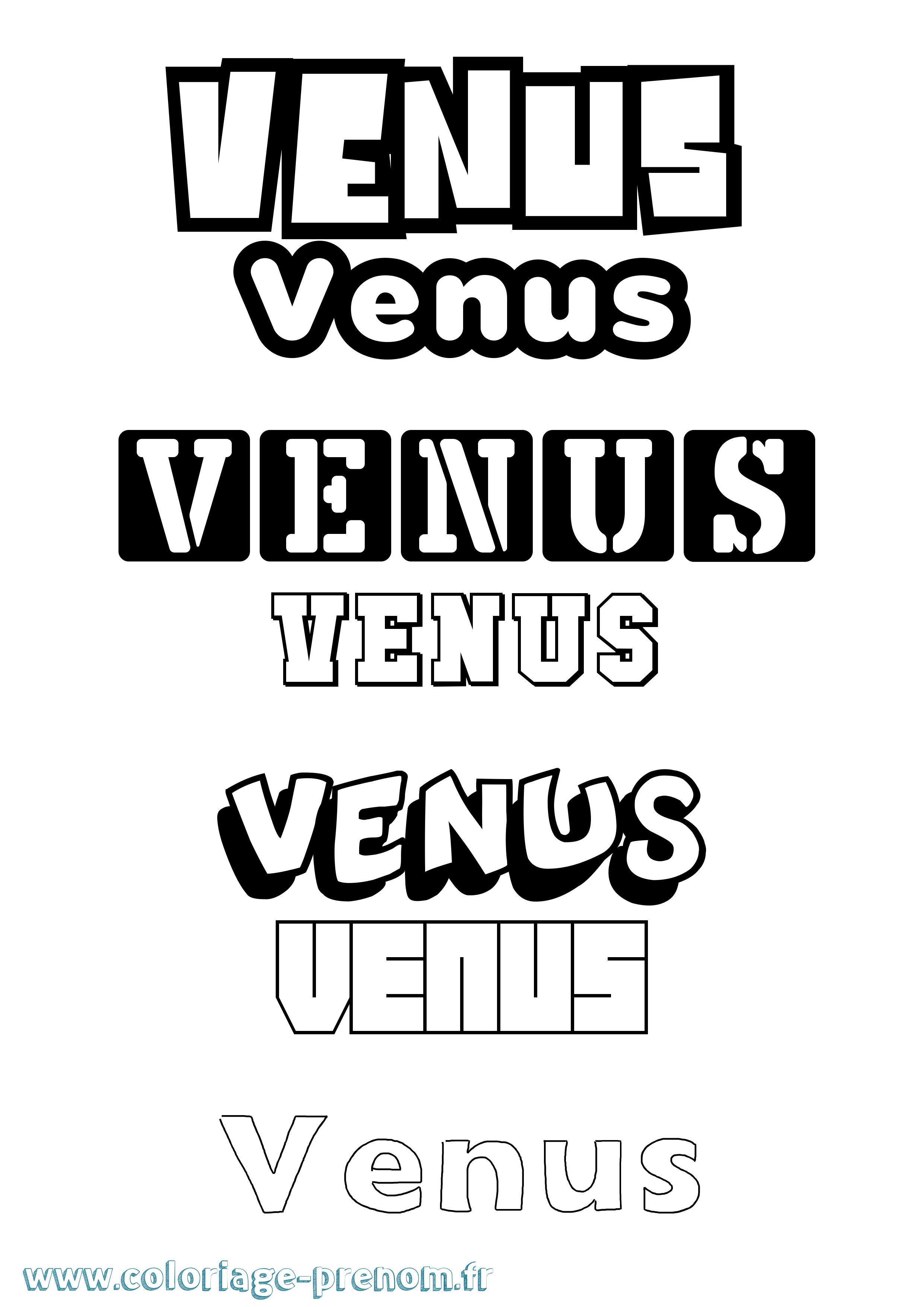 Coloriage prénom Venus Simple