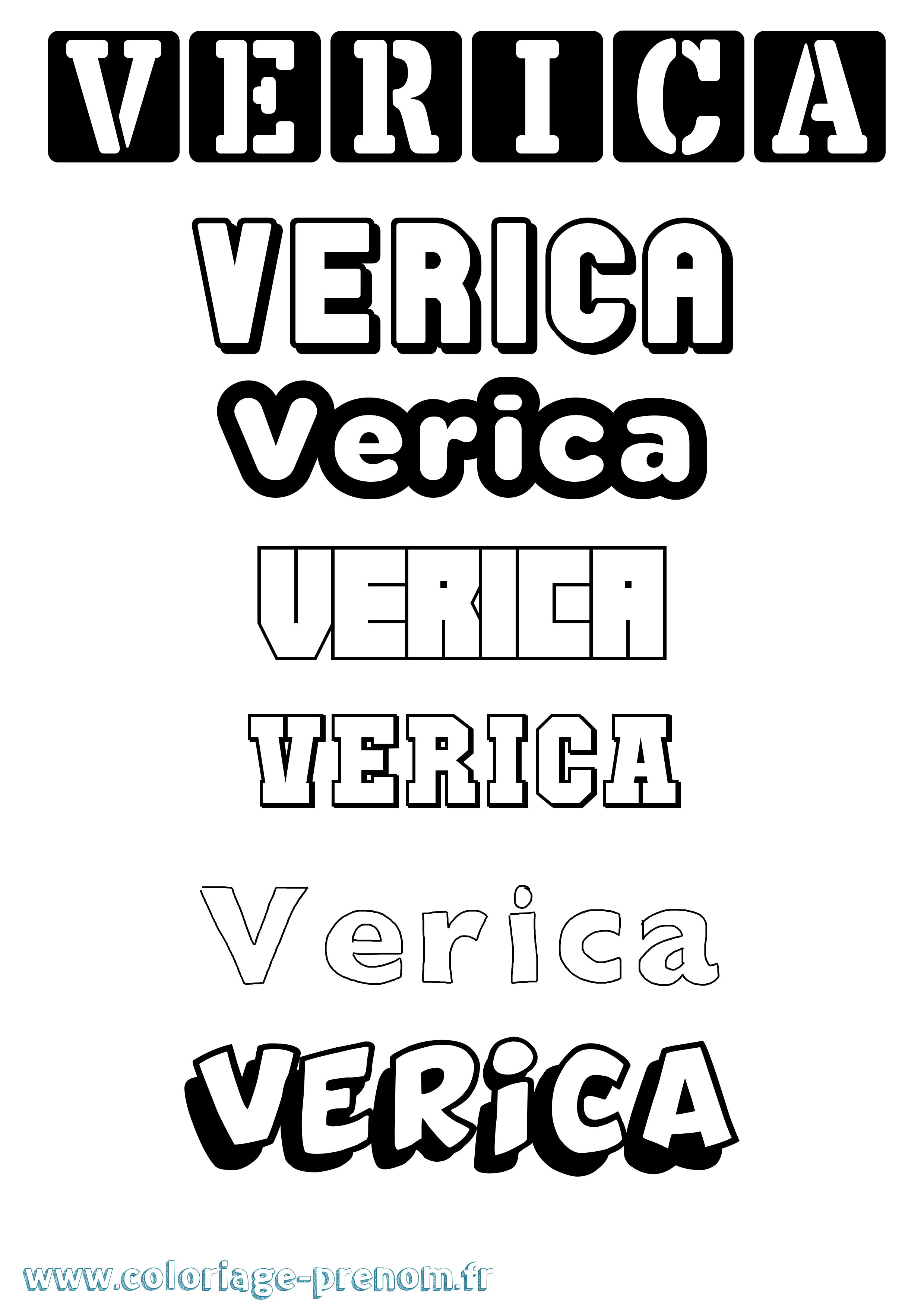 Coloriage prénom Verica Simple