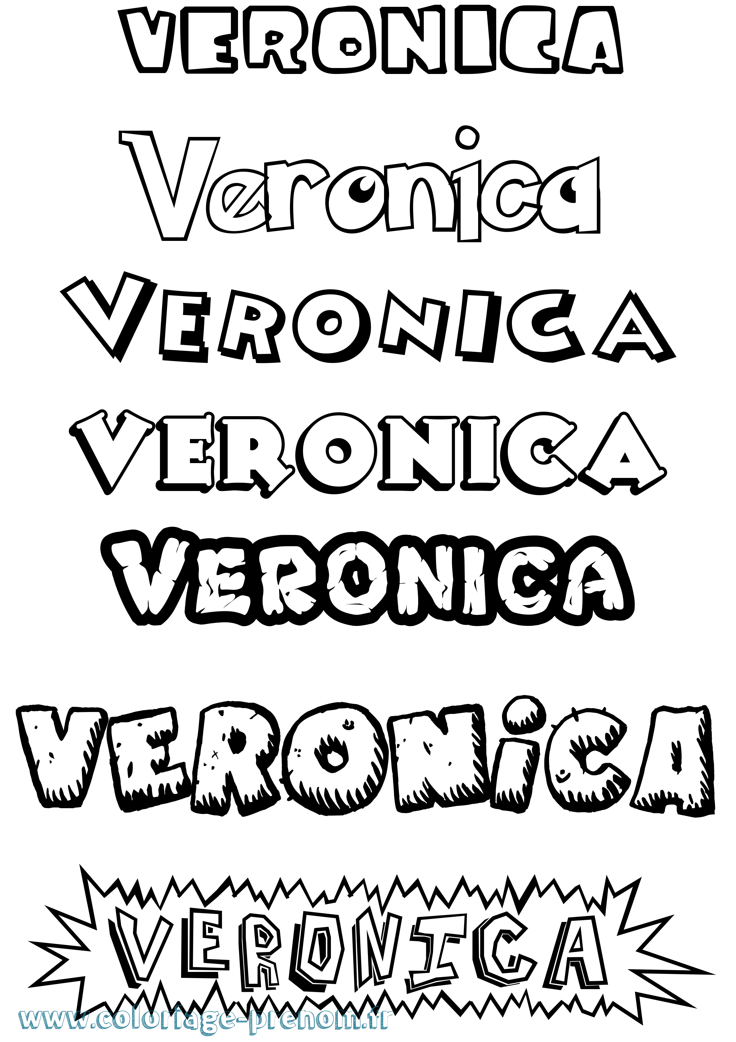 Coloriage prénom Veronica Dessin Animé
