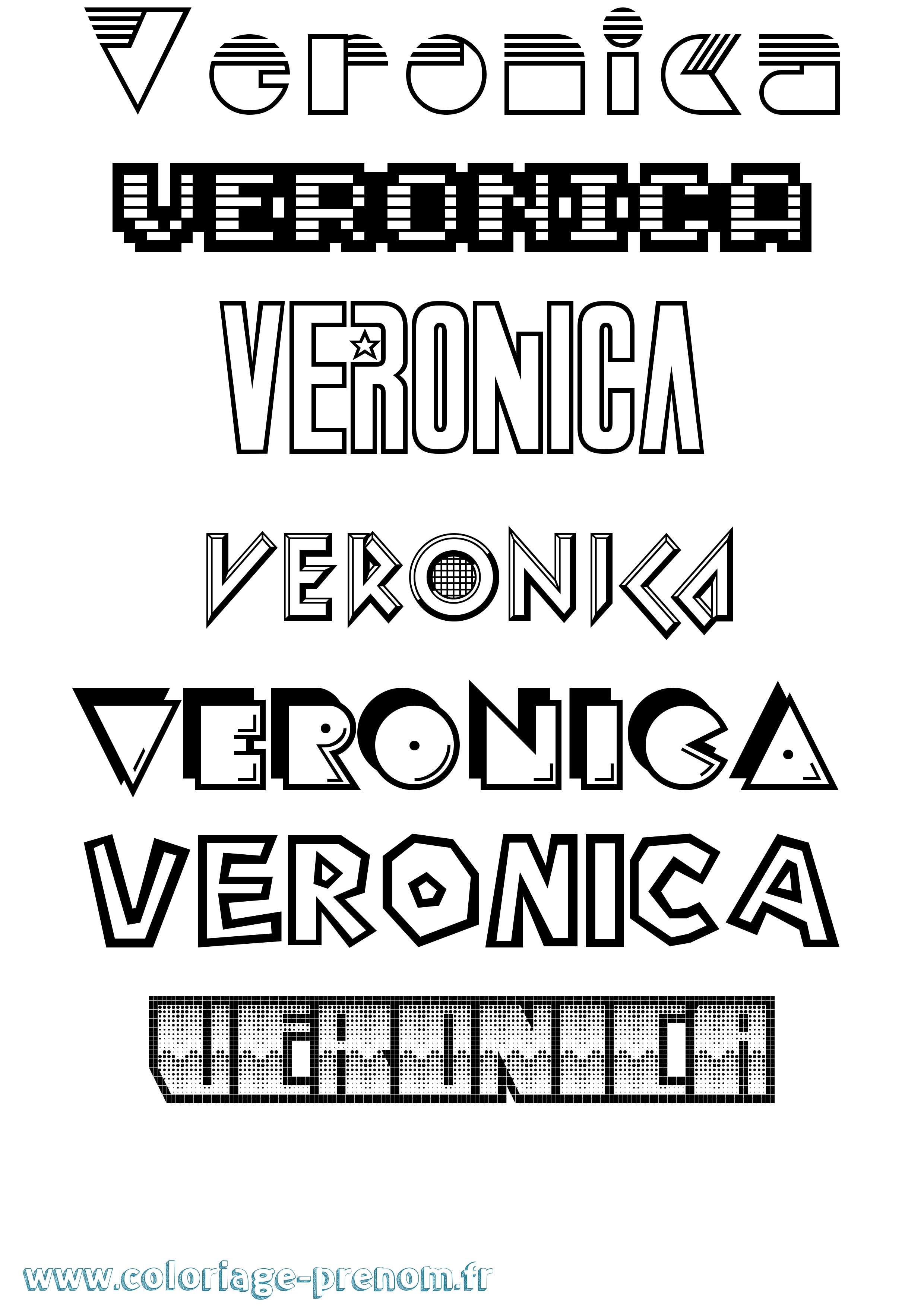 Coloriage prénom Veronica Jeux Vidéos