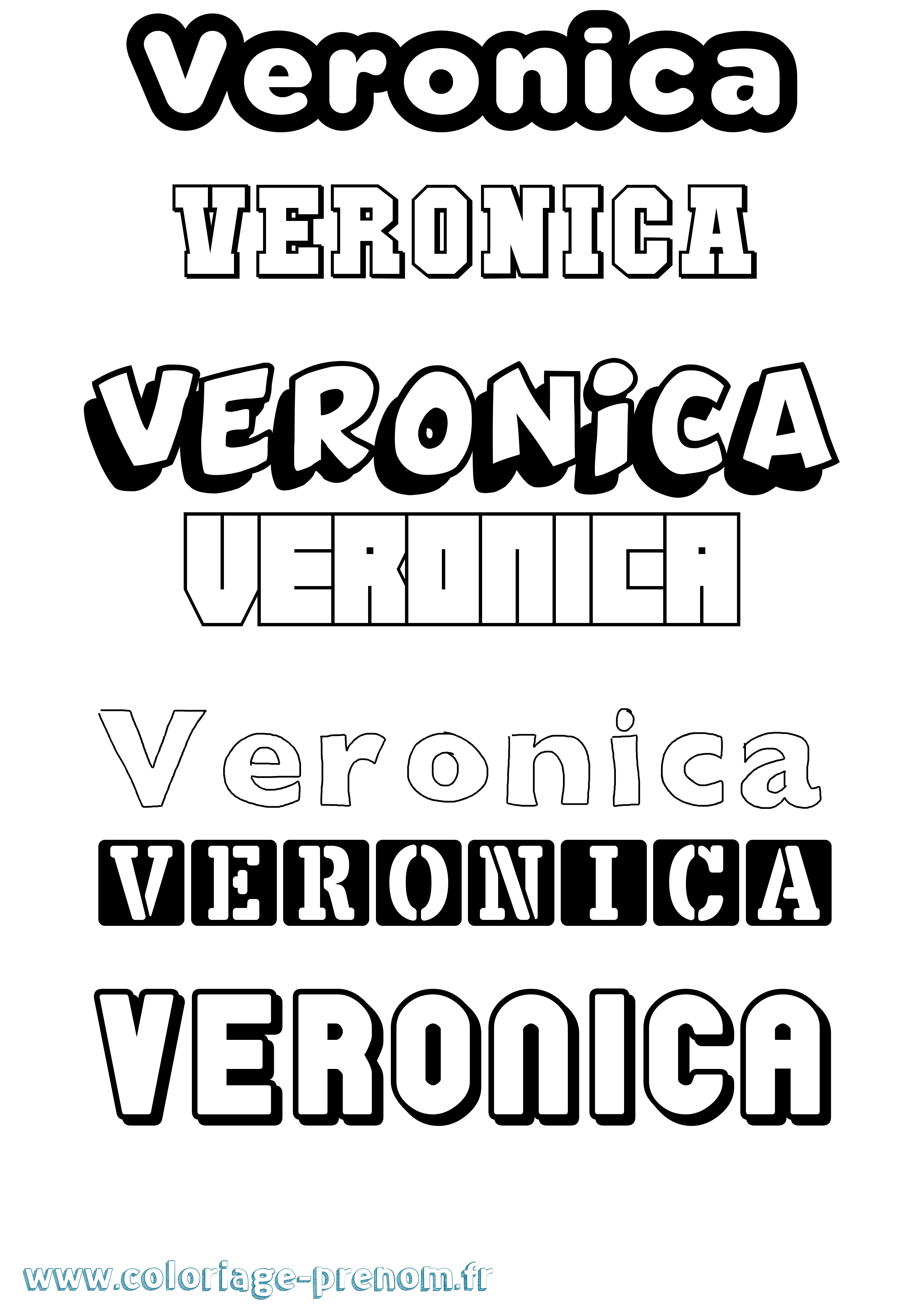 Coloriage prénom Veronica Simple