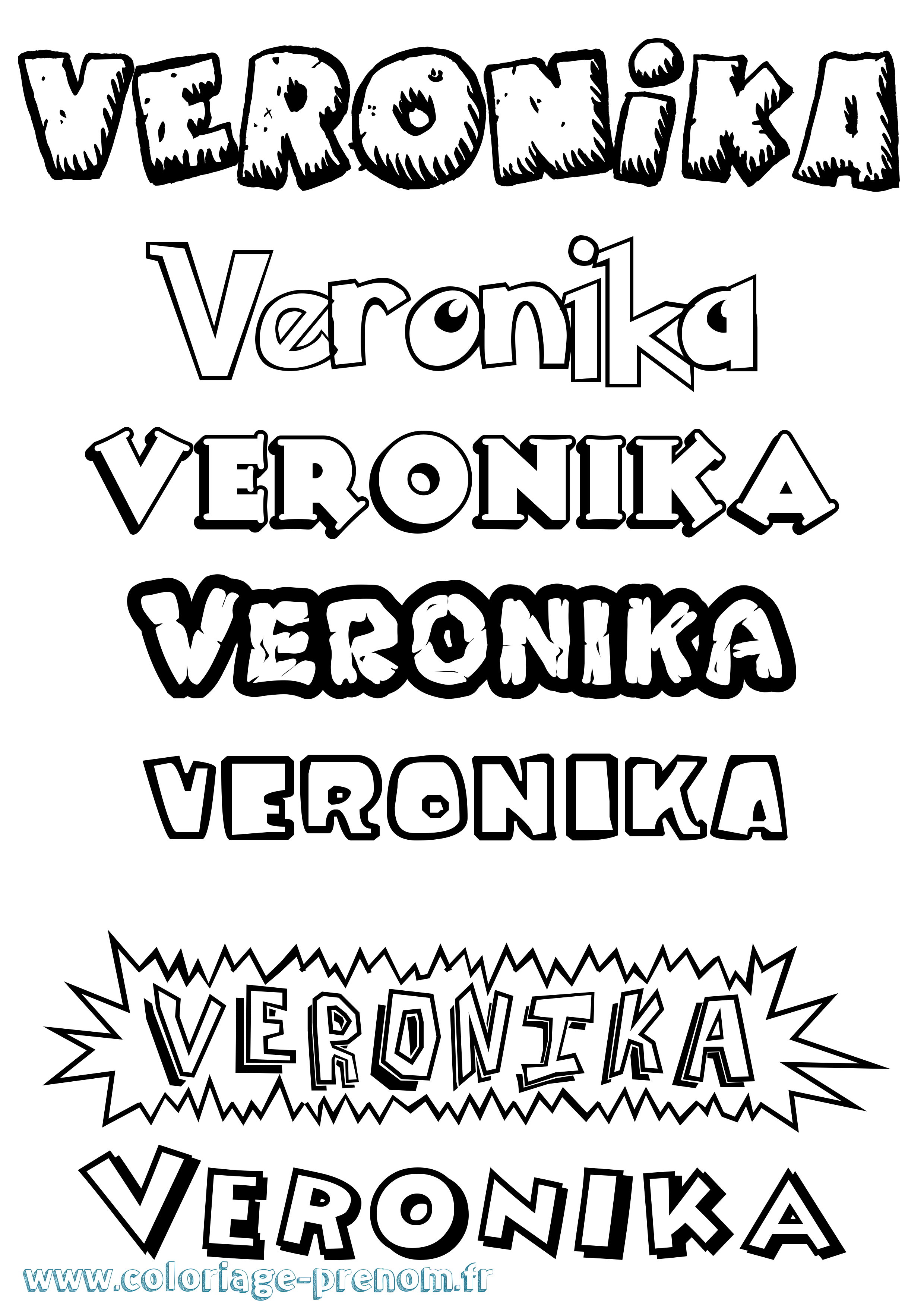Coloriage prénom Veronika Dessin Animé