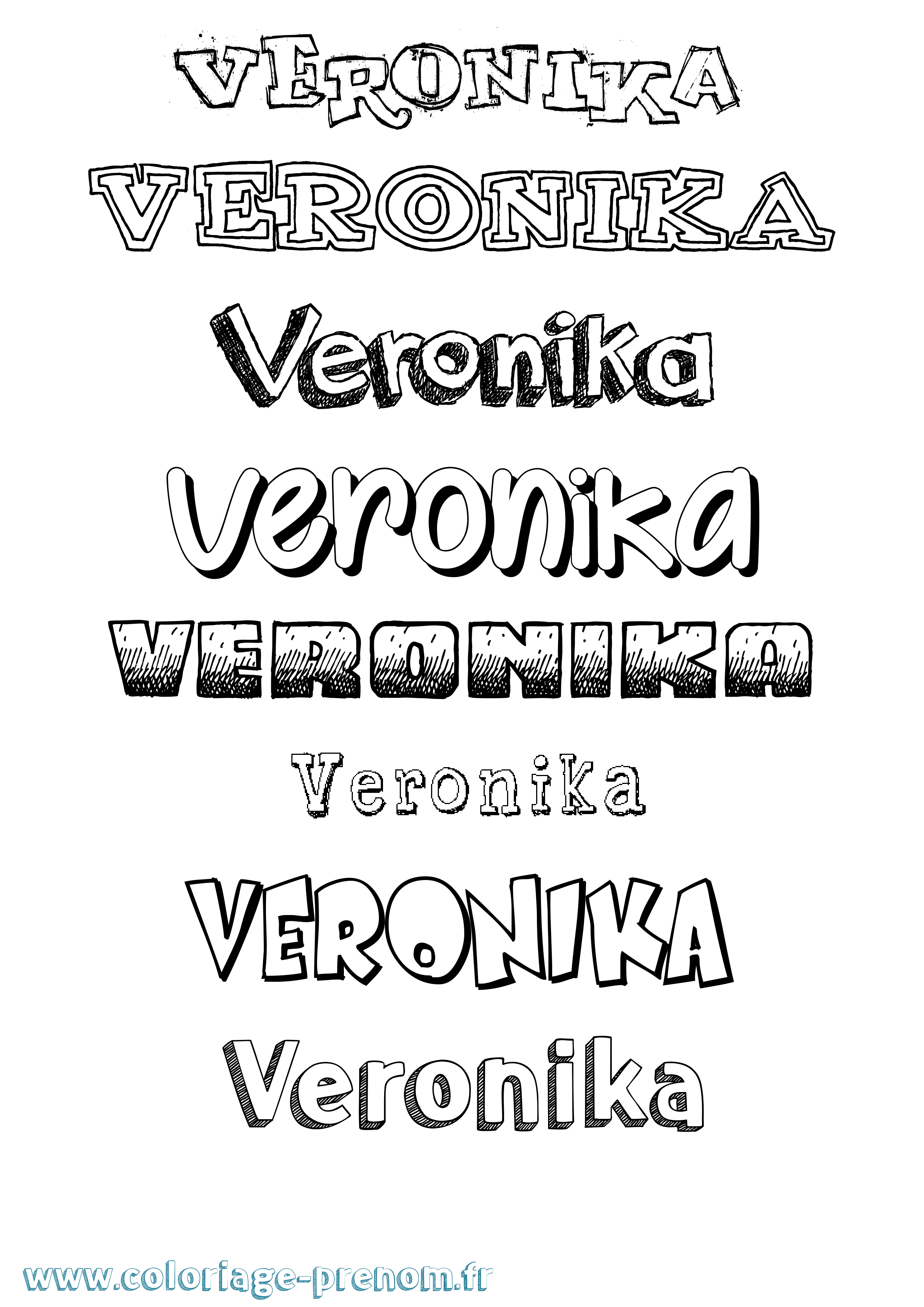 Coloriage prénom Veronika Dessiné
