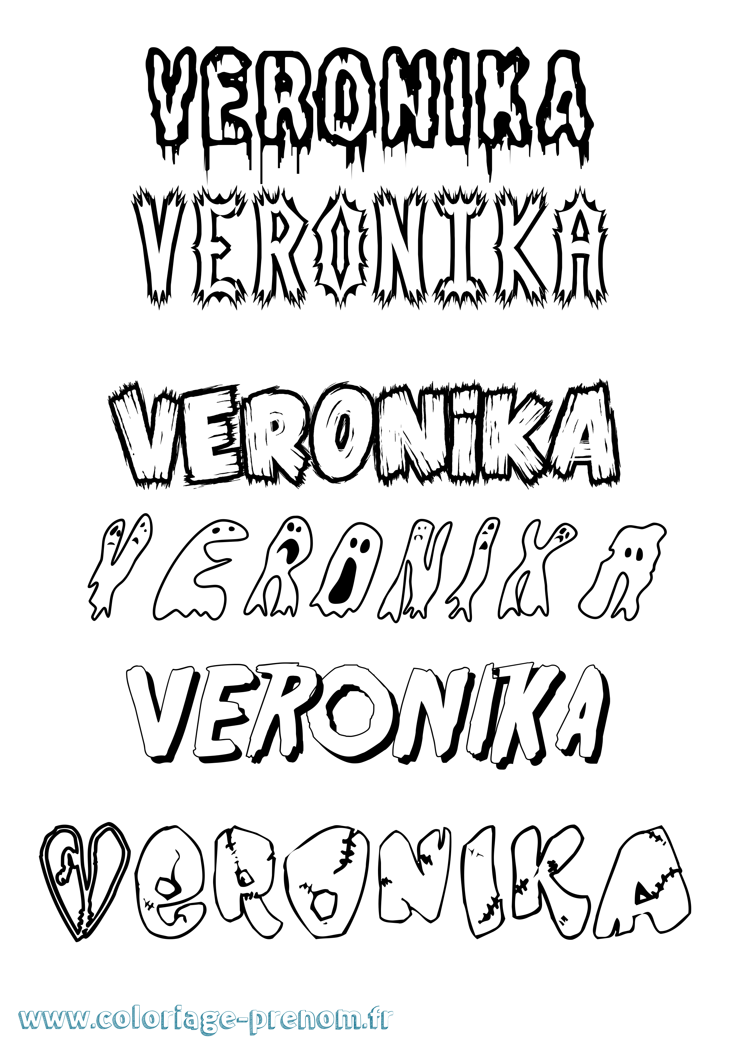 Coloriage prénom Veronika Frisson