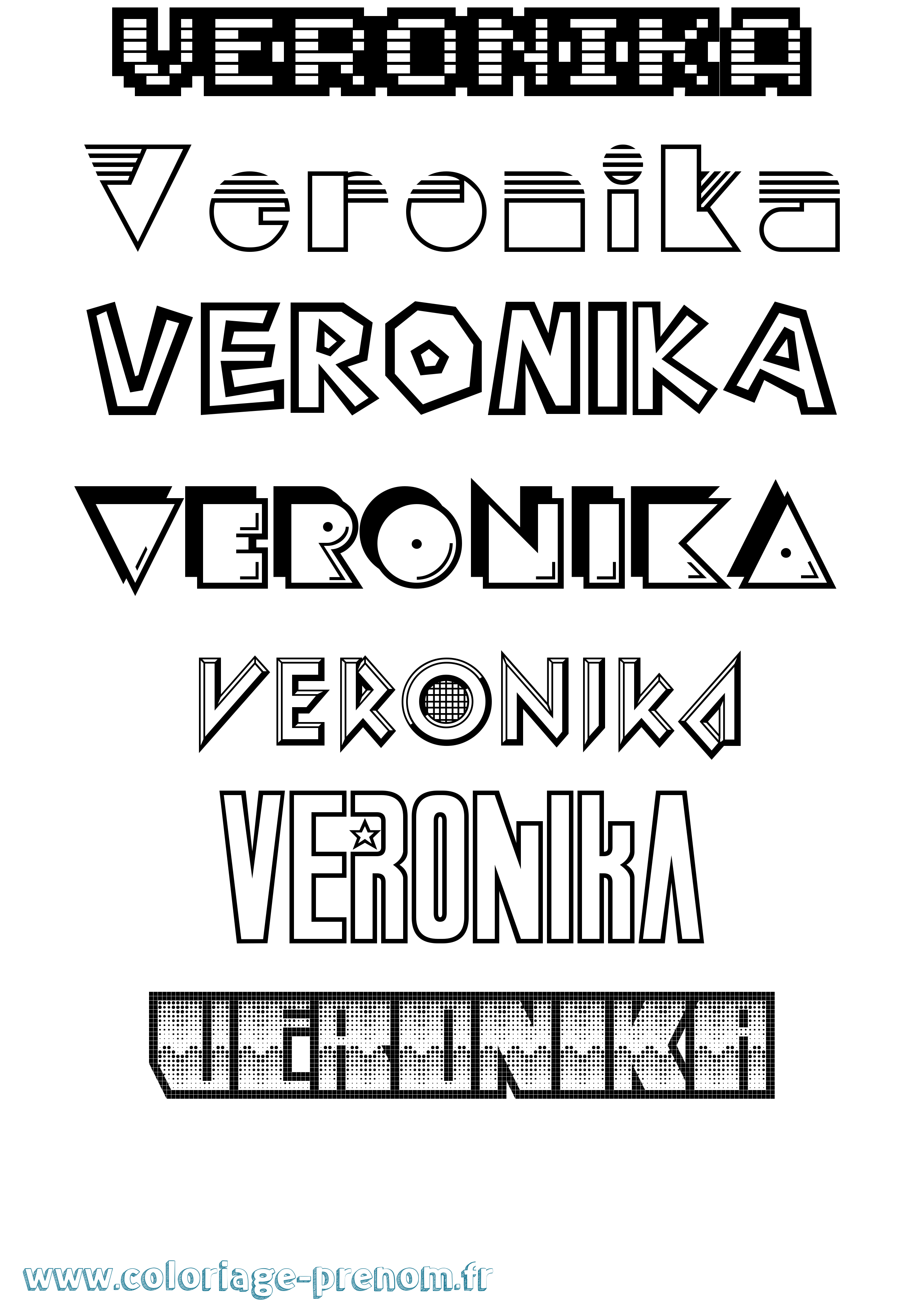 Coloriage prénom Veronika Jeux Vidéos