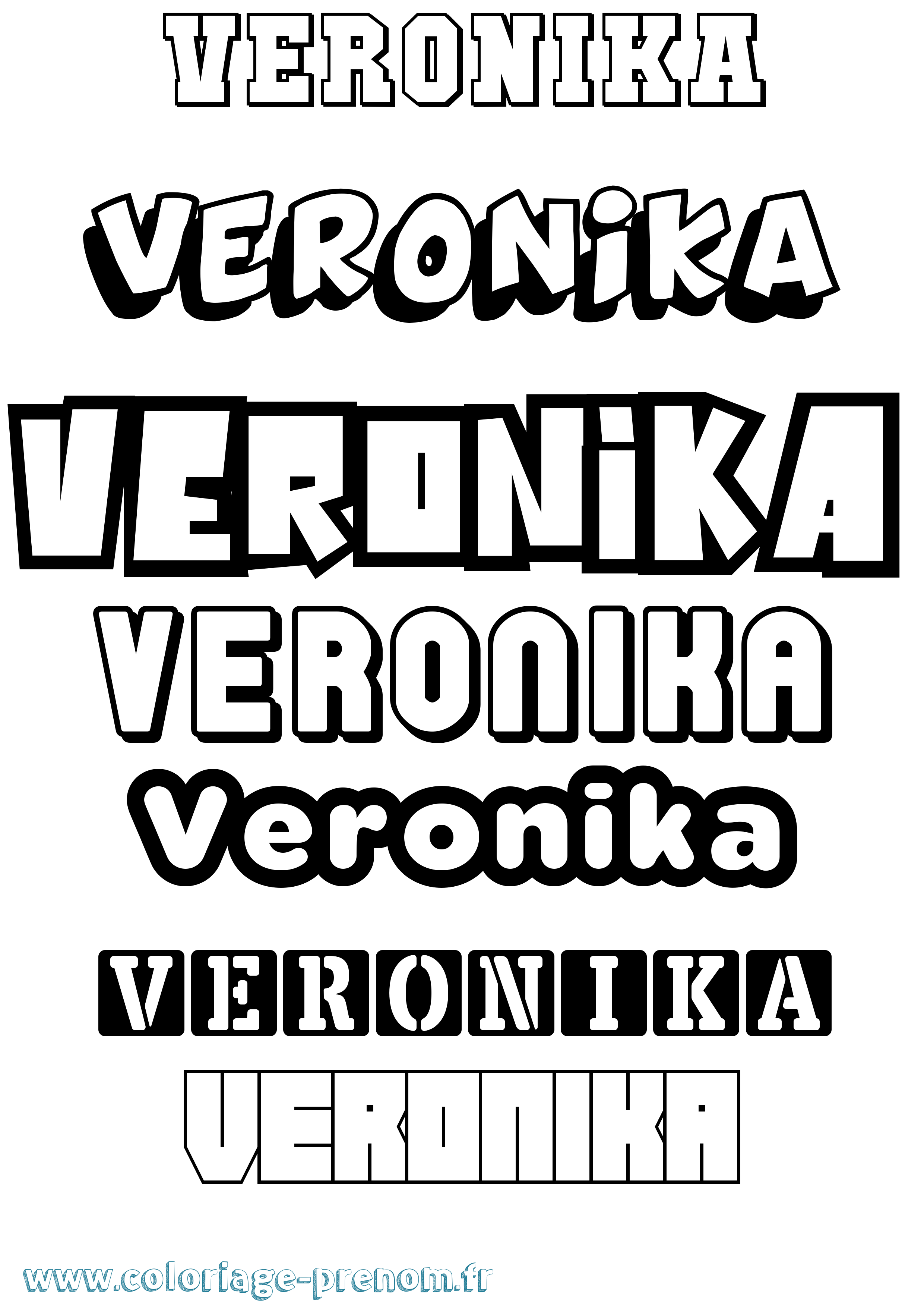Coloriage prénom Veronika Simple