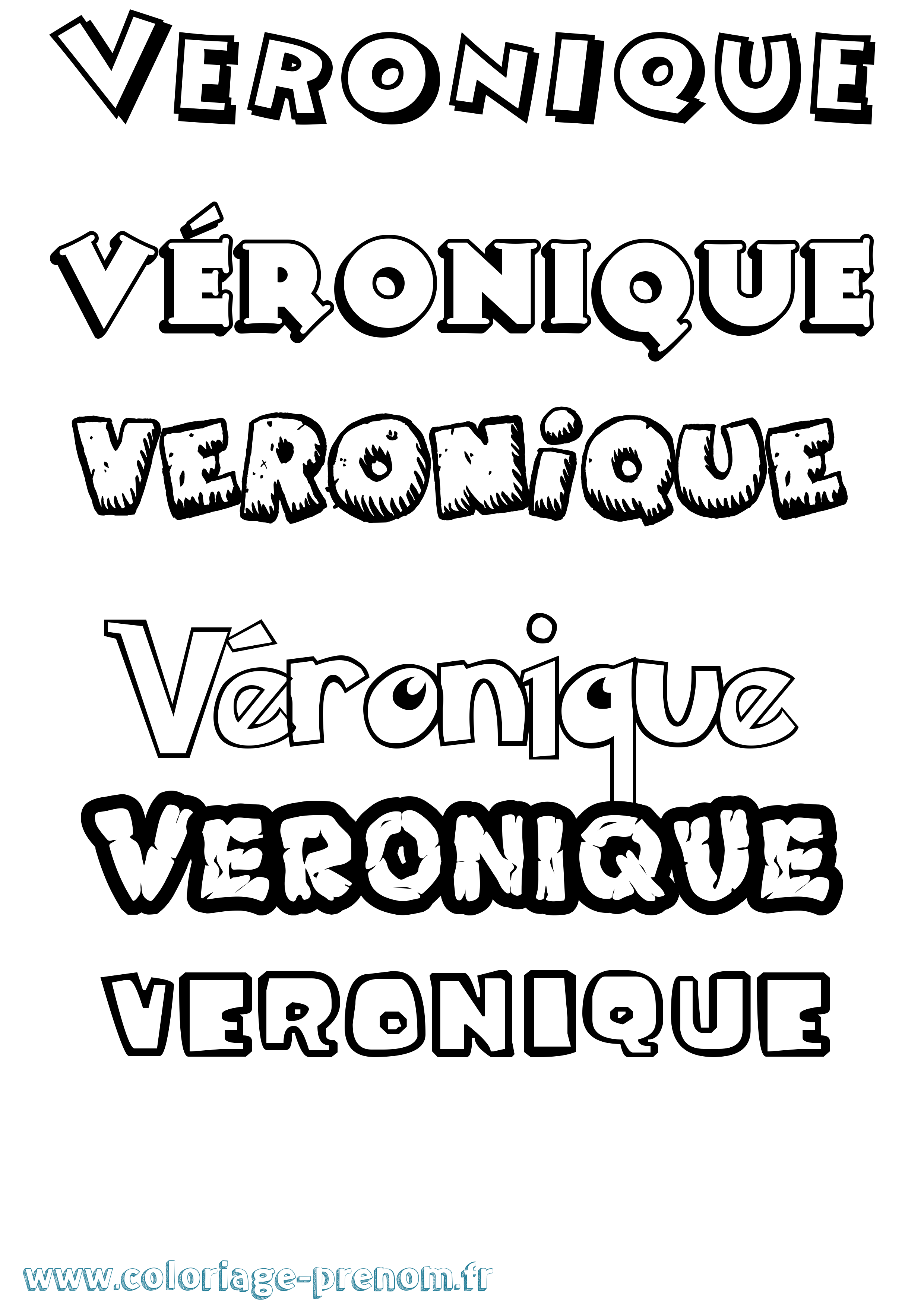 Coloriage prénom Véronique Dessin Animé