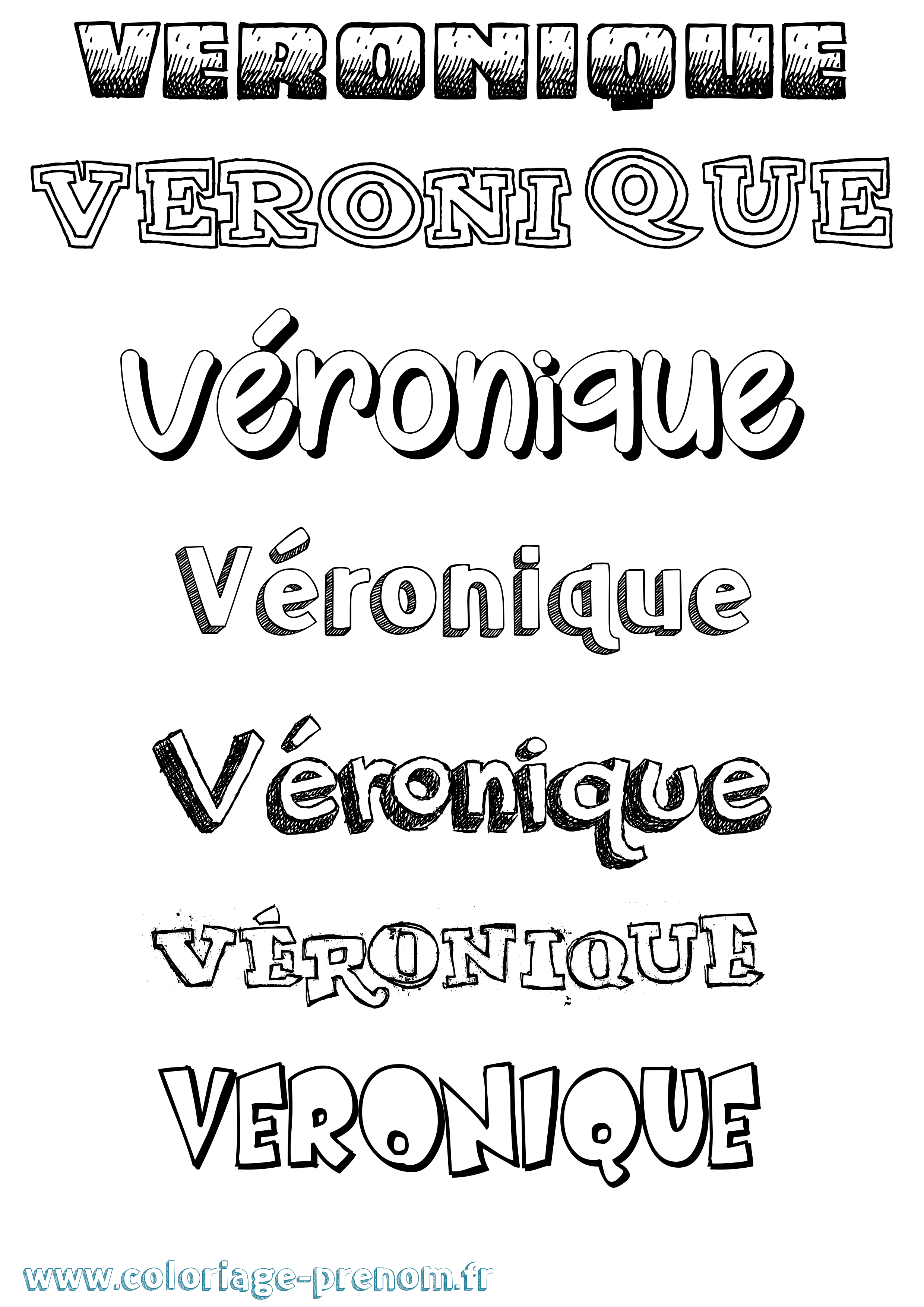 Coloriage prénom Véronique Dessiné
