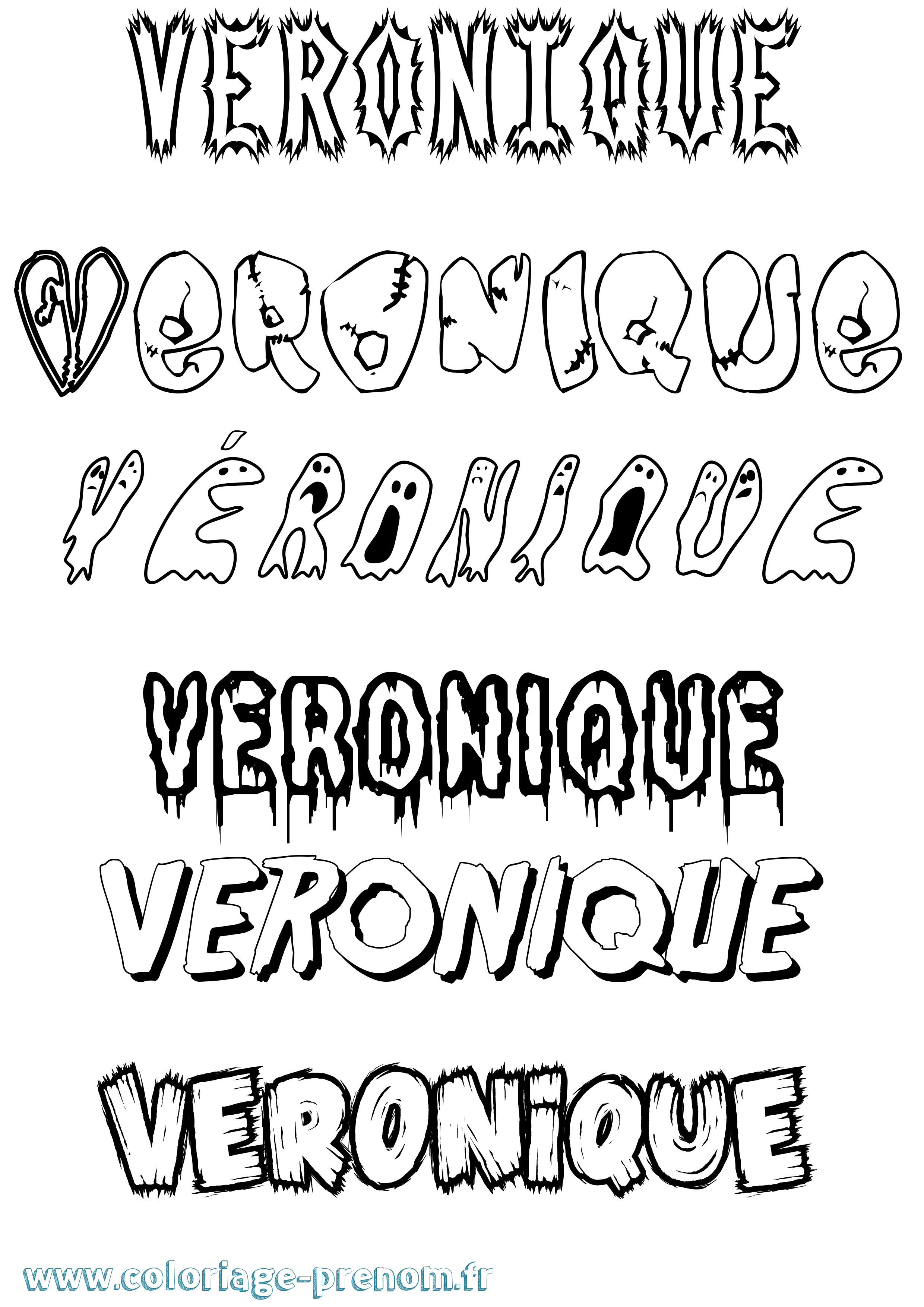 Coloriage prénom Véronique Frisson