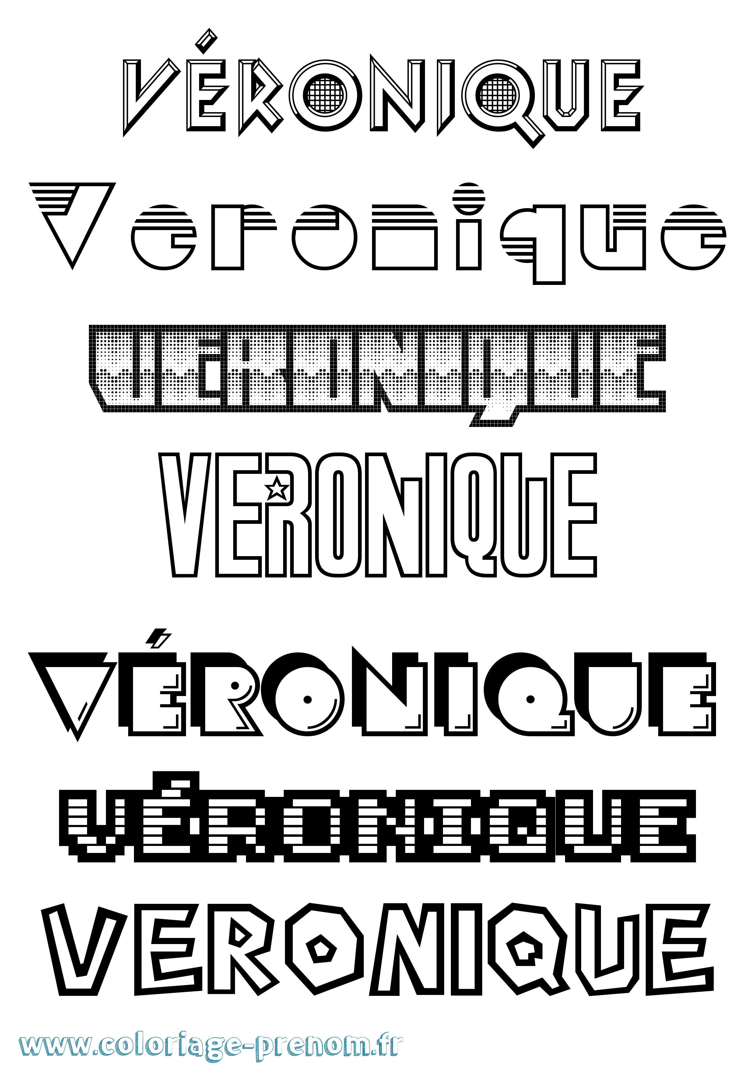 Coloriage prénom Véronique