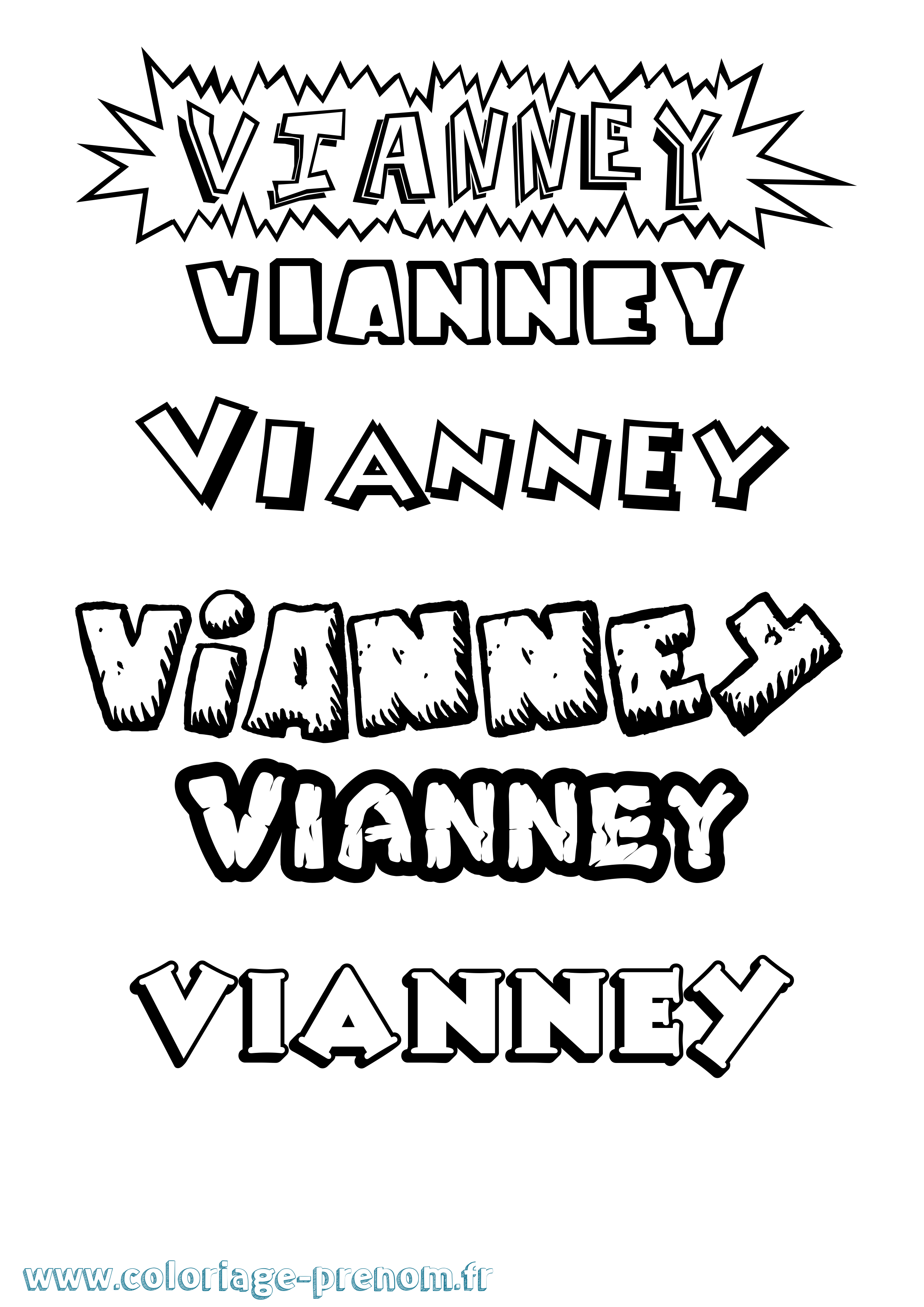 Coloriage prénom Vianney Dessin Animé