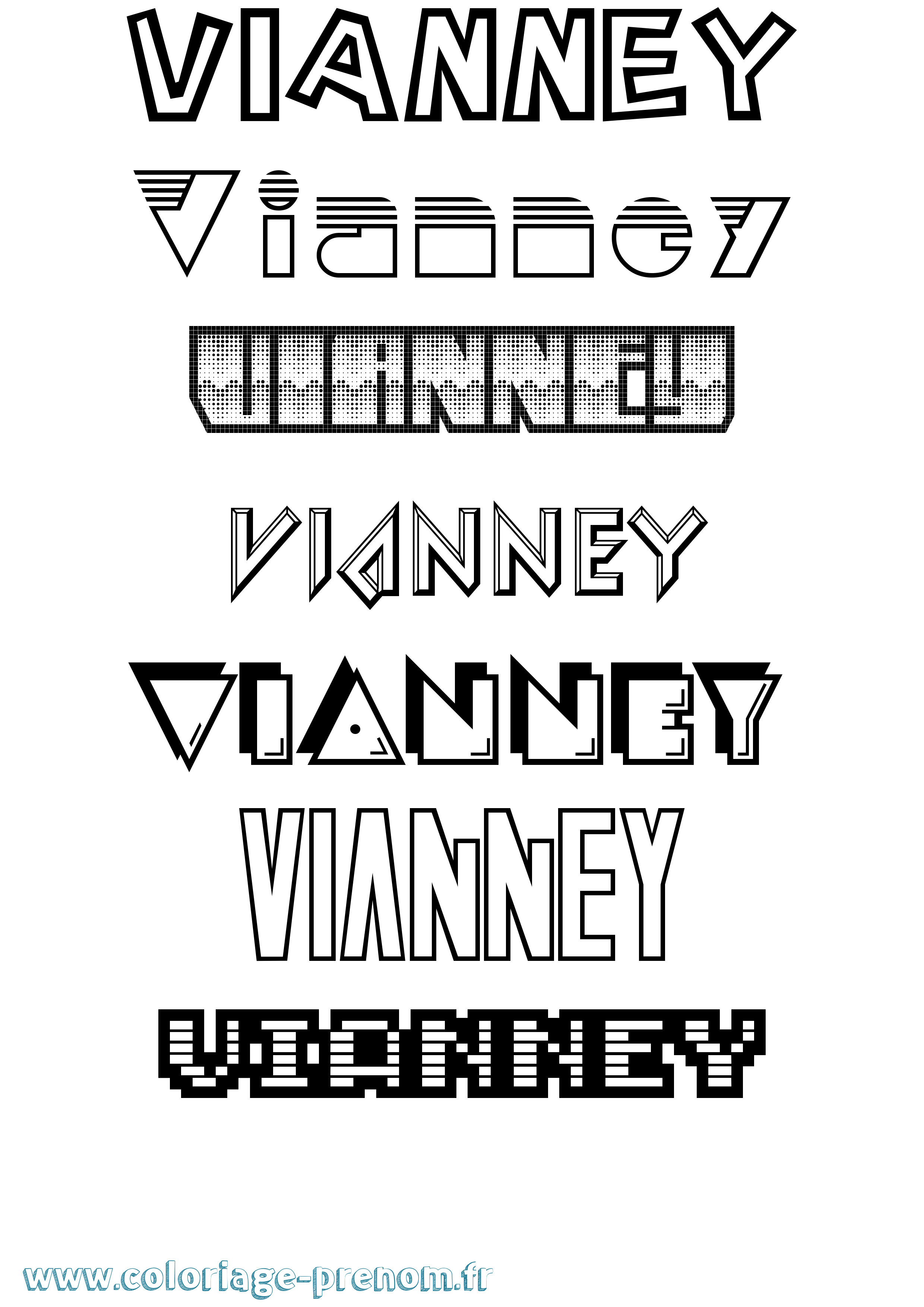 Coloriage prénom Vianney