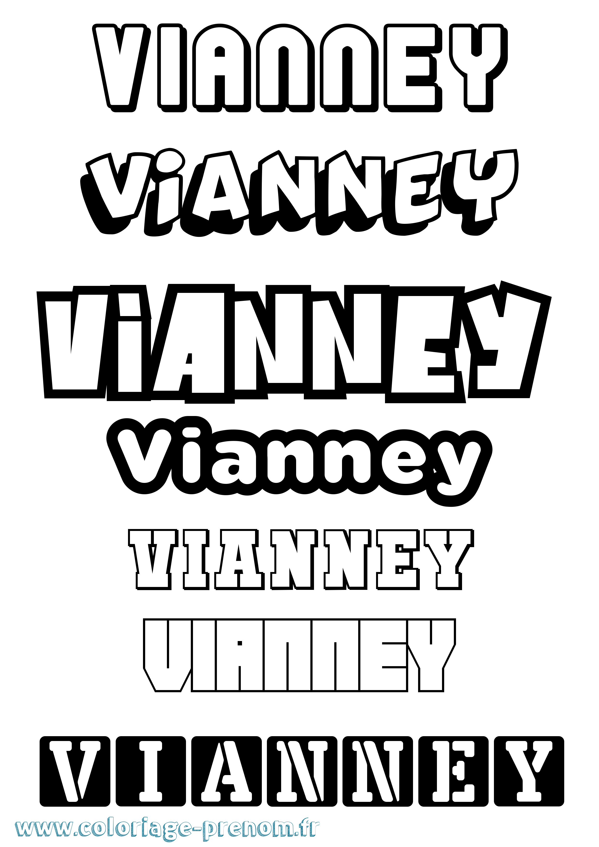 Coloriage prénom Vianney Simple