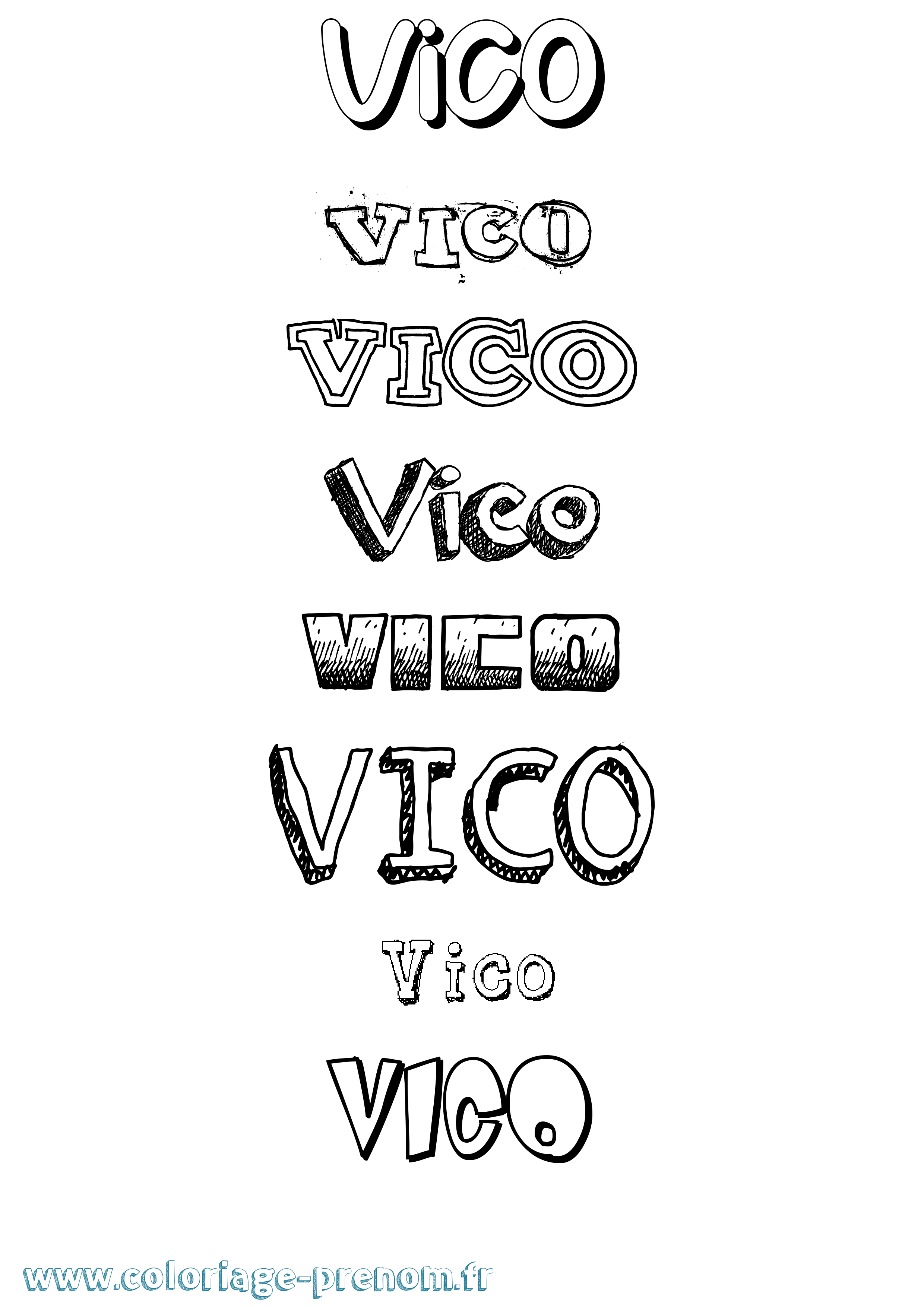Coloriage prénom Vico Dessiné
