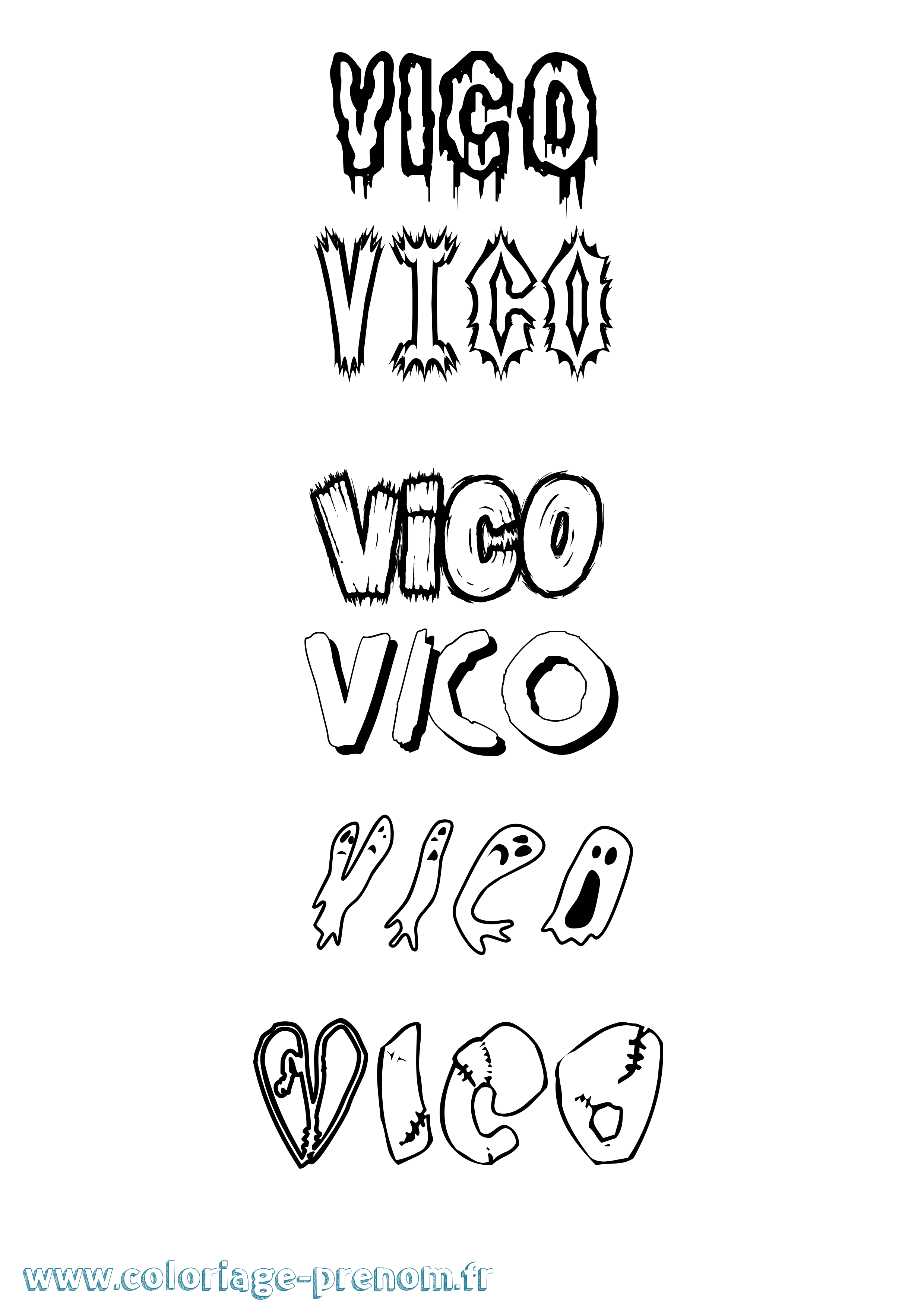 Coloriage Vico Frisson Coloriage prénom Vico Frisson