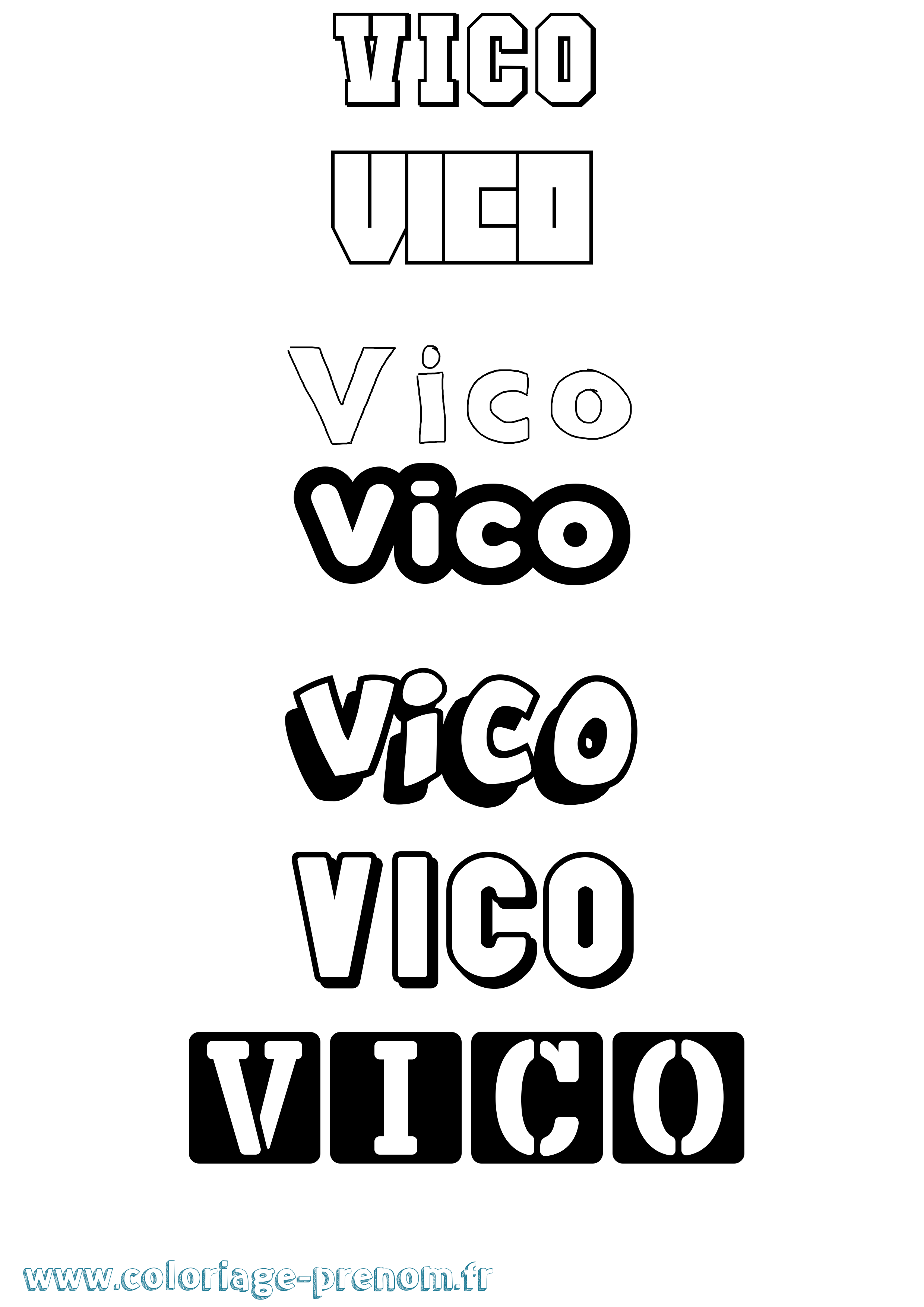 Coloriage Vico Simple Coloriage prénom Vico Simple