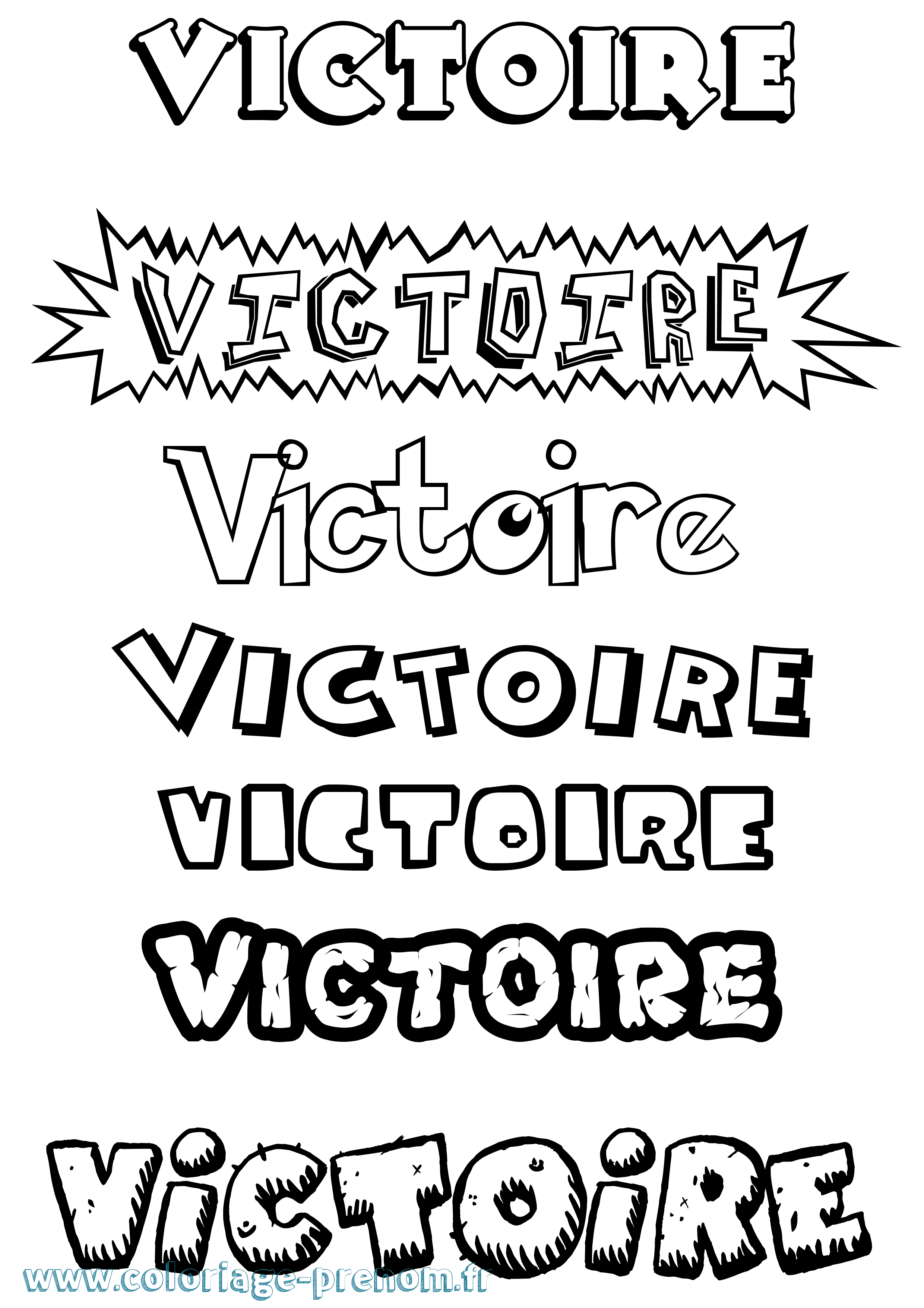 Coloriage prénom Victoire Dessin Animé