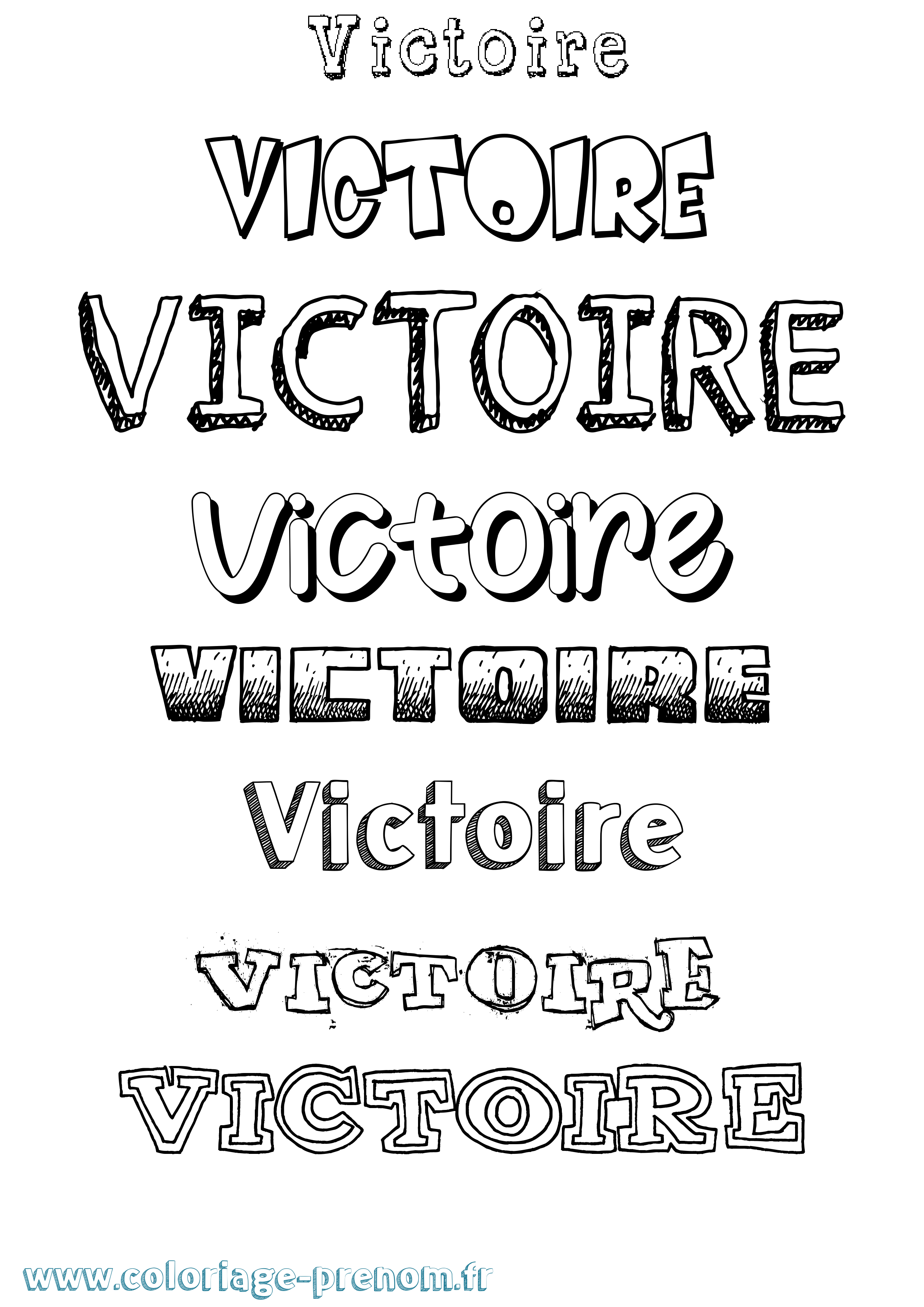 Coloriage prénom Victoire Dessiné