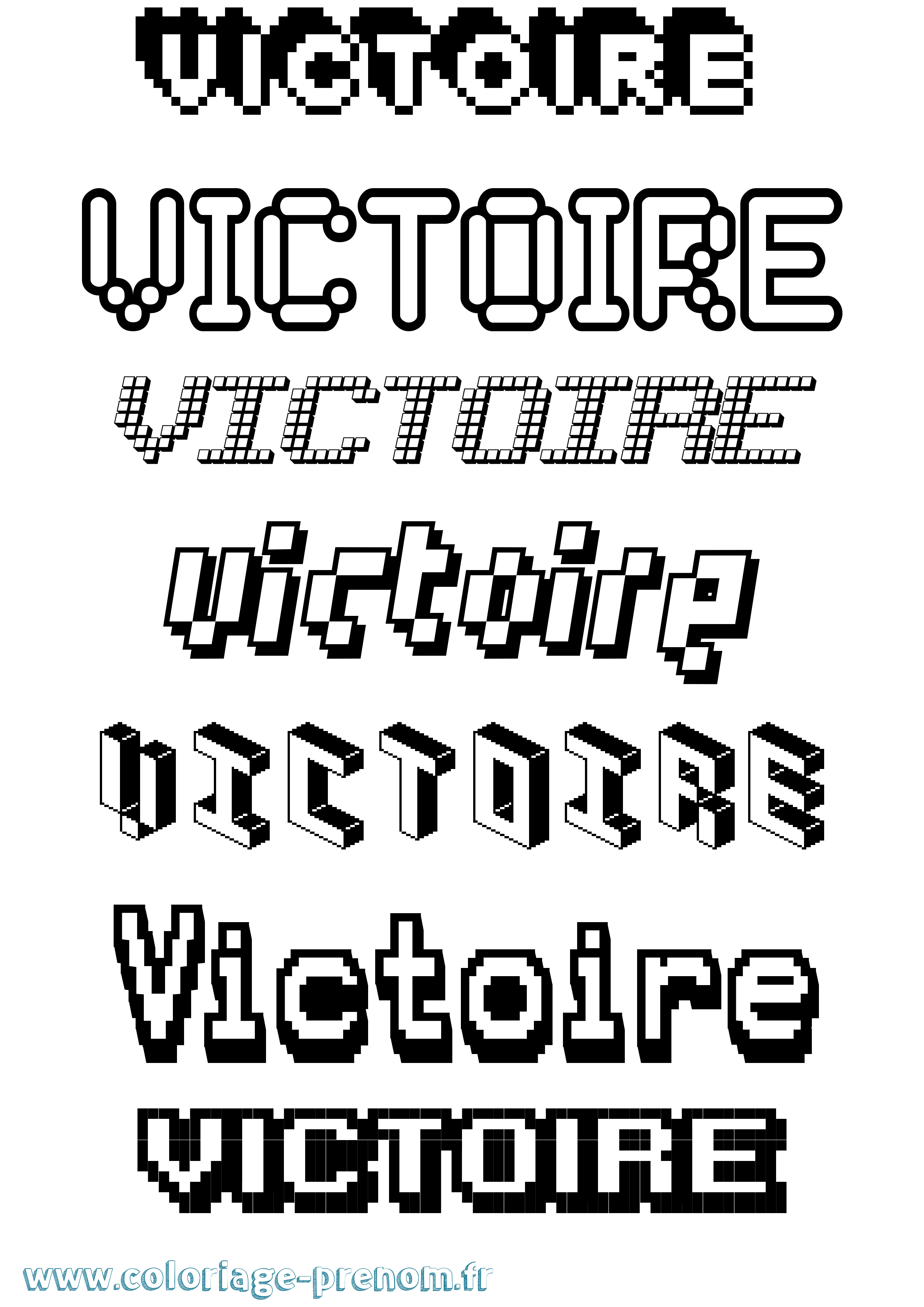 Coloriage prénom Victoire
