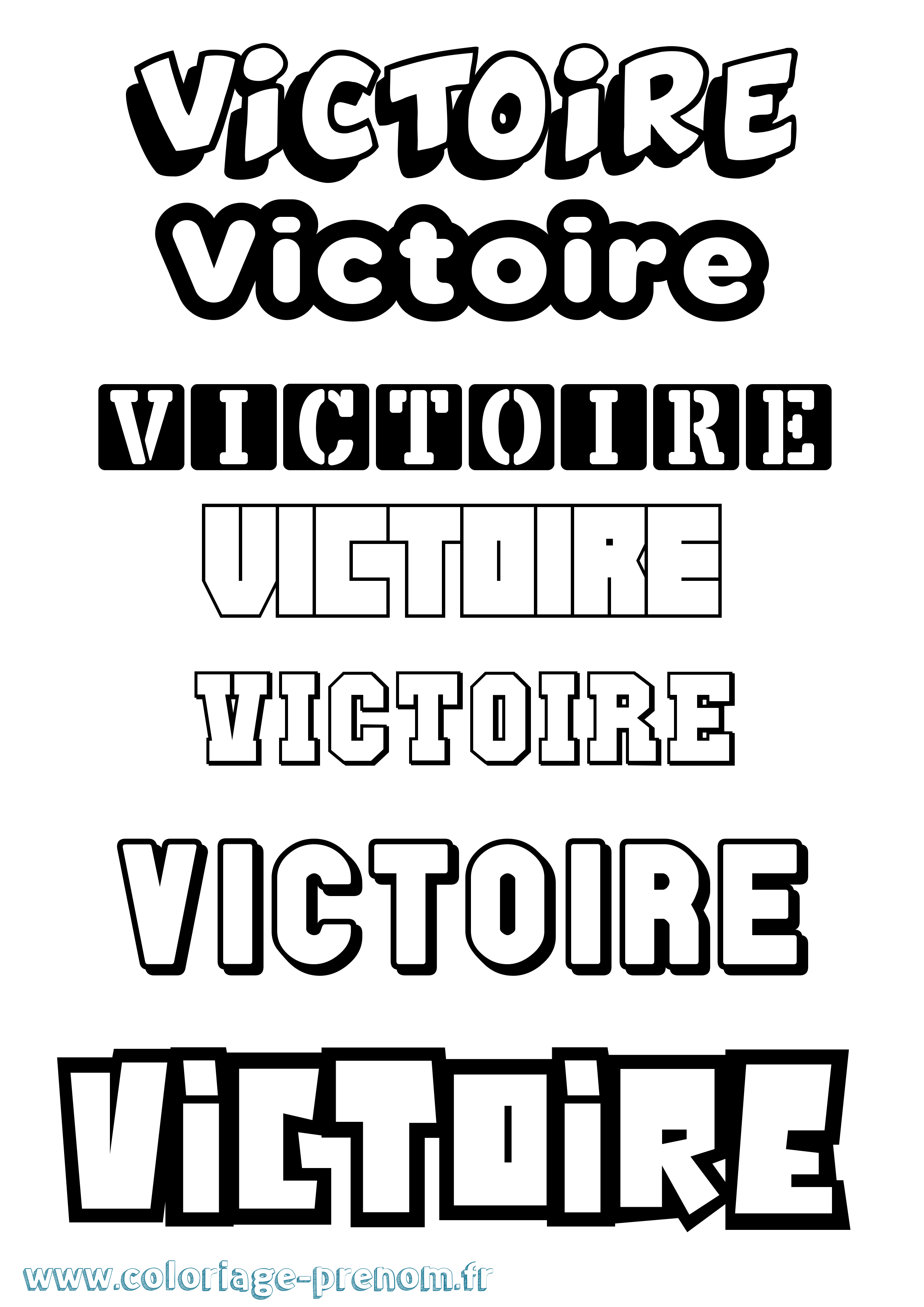 Coloriage prénom Victoire Simple