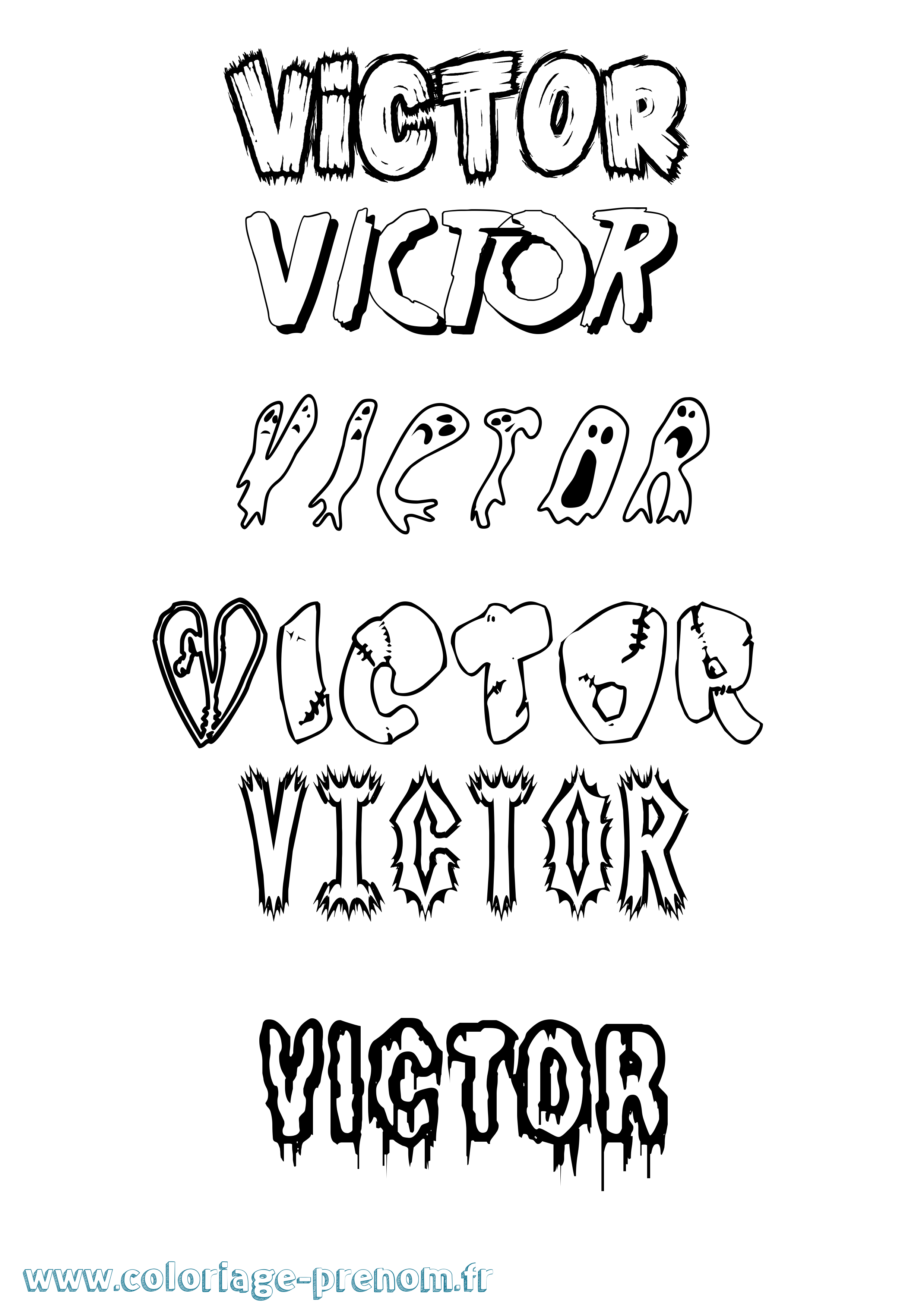 Coloriage prénom Victor Frisson