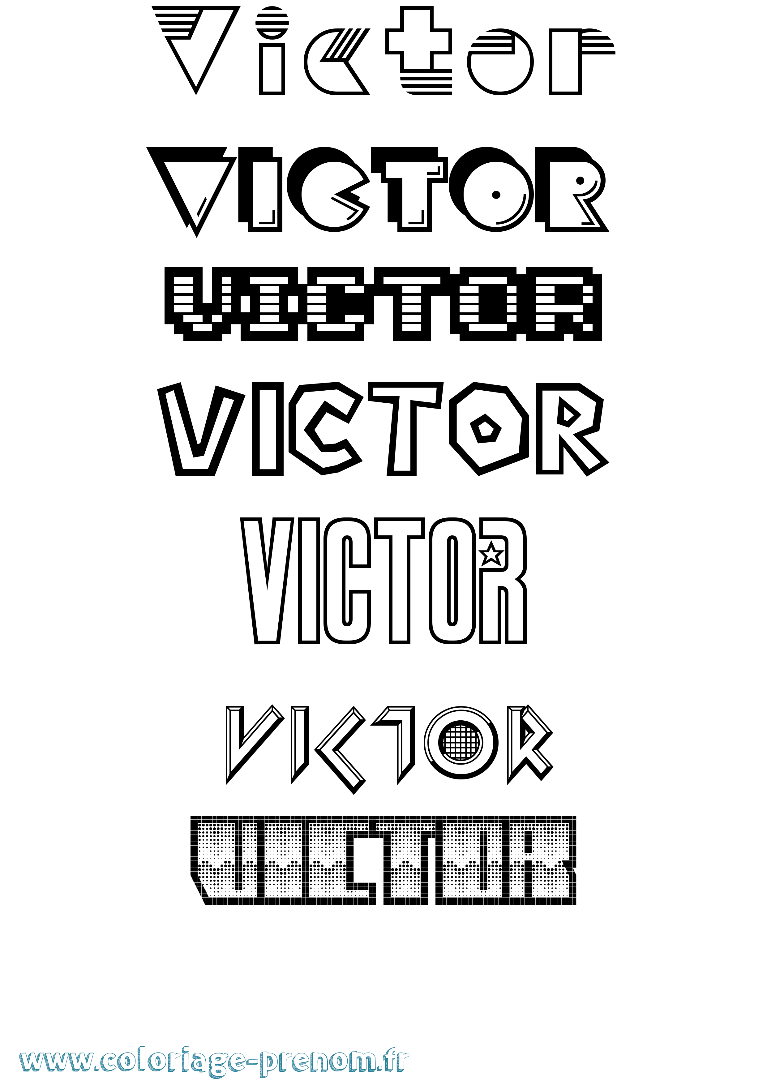 Coloriage prénom Victor Jeux Vidéos