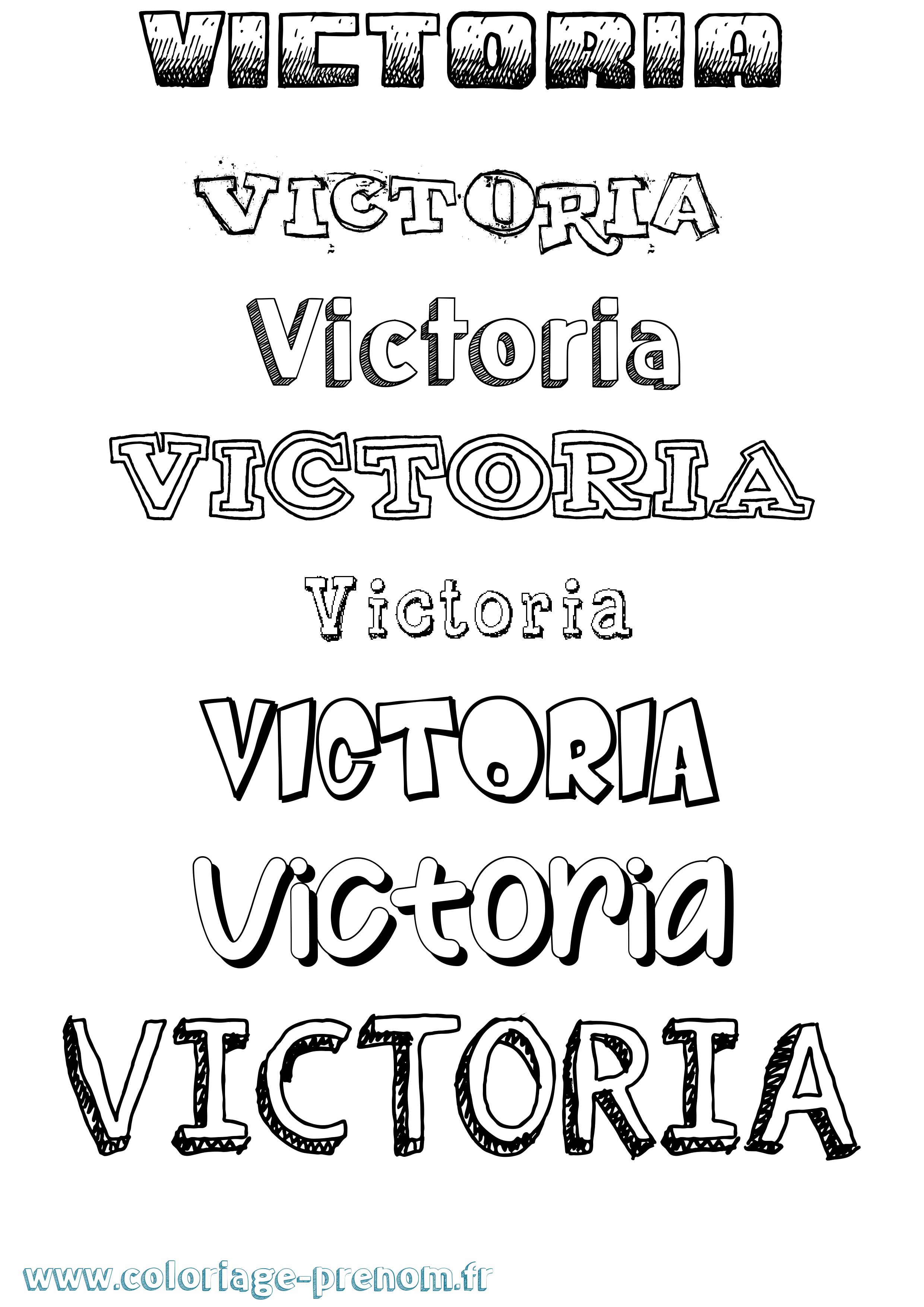 Coloriage prénom Victoria Dessiné