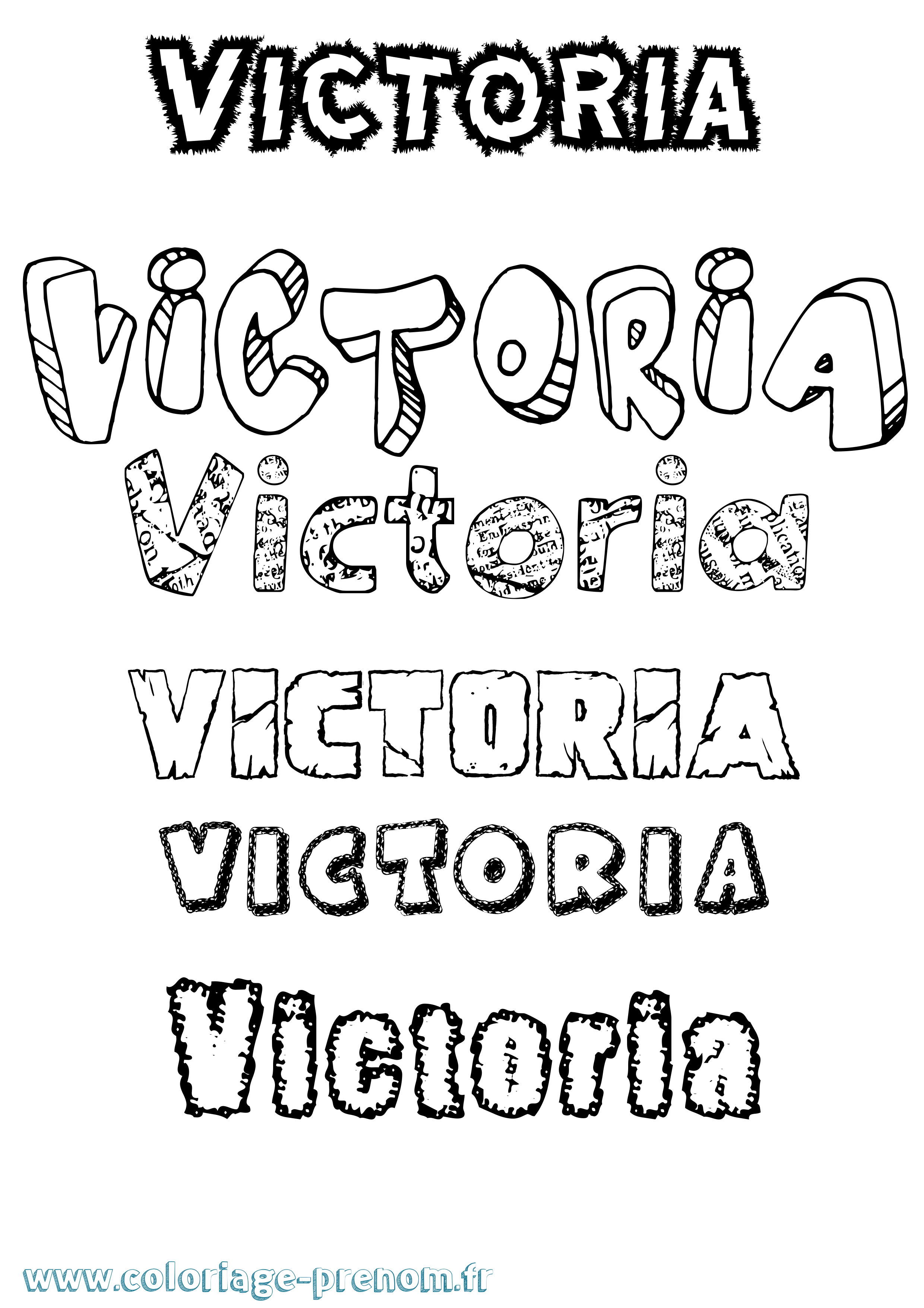 Coloriage prénom Victoria