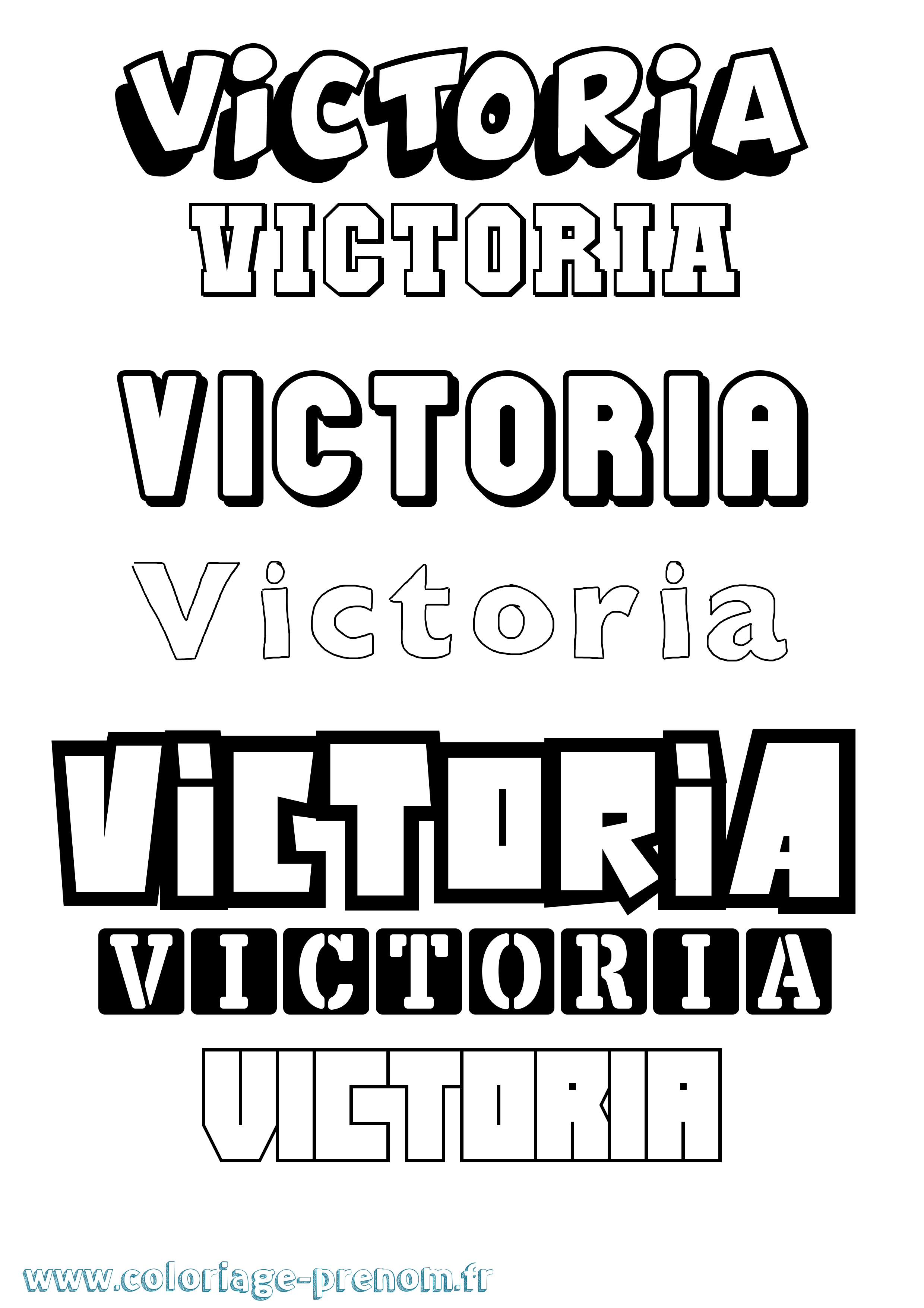 Coloriage prénom Victoria Simple