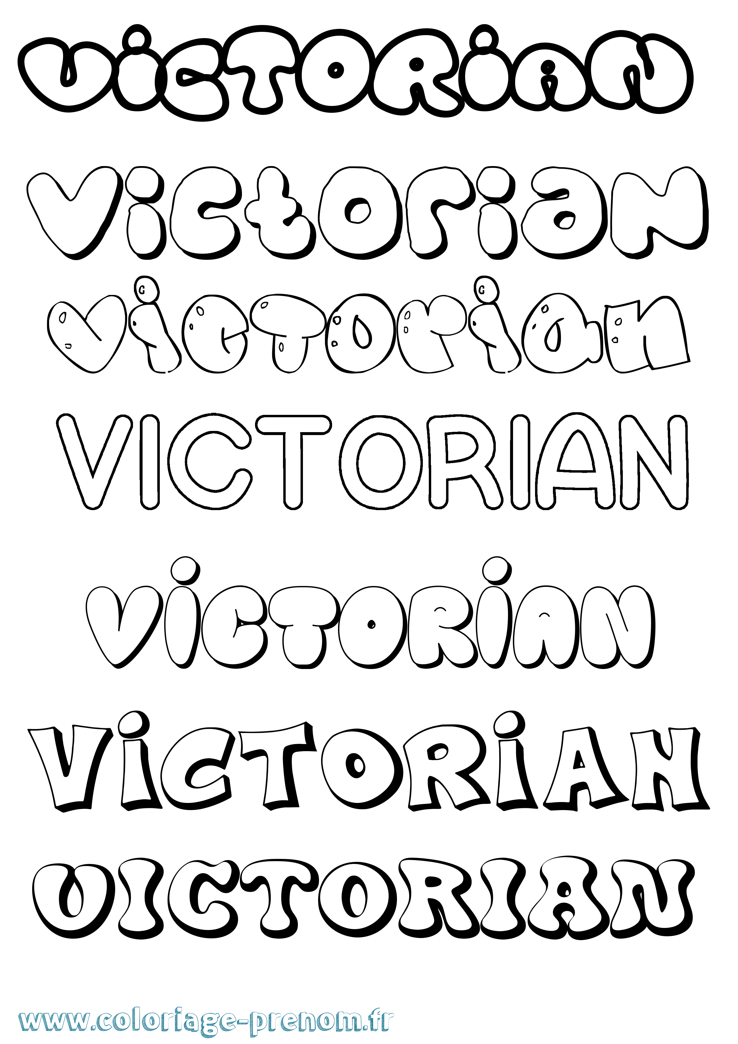 Coloriage prénom Victorian Bubble