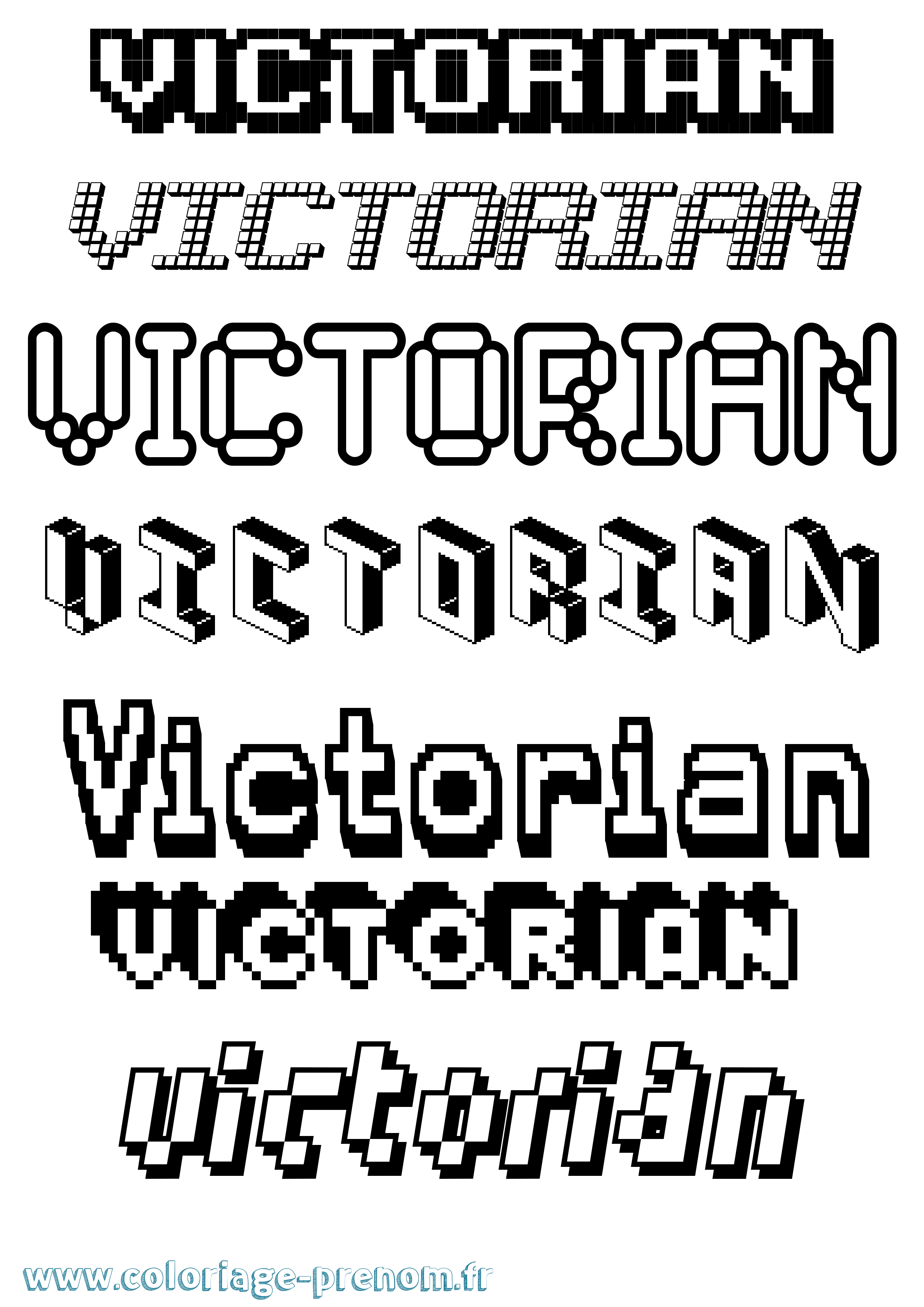 Coloriage prénom Victorian Pixel