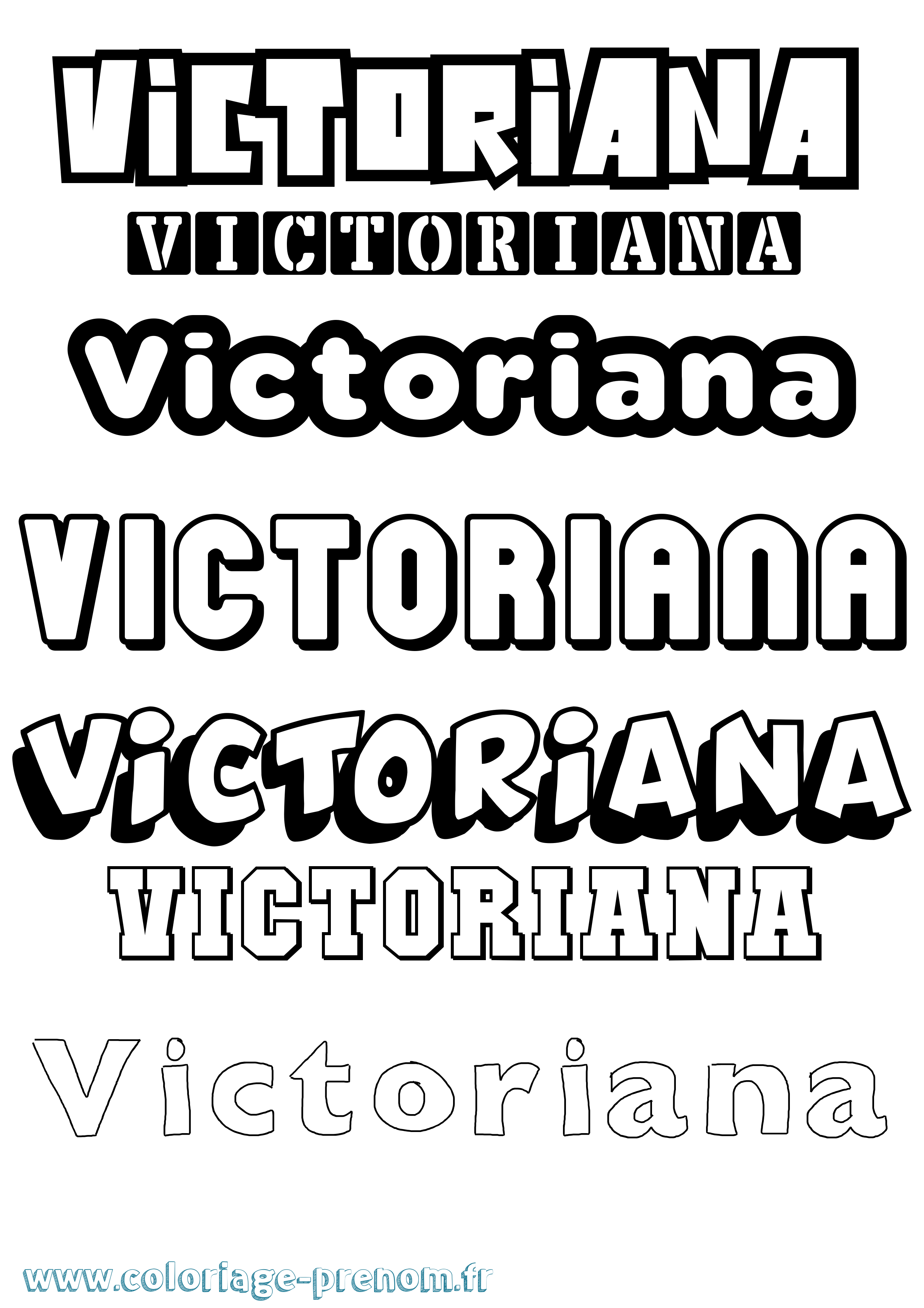 Coloriage prénom Victoriana Simple
