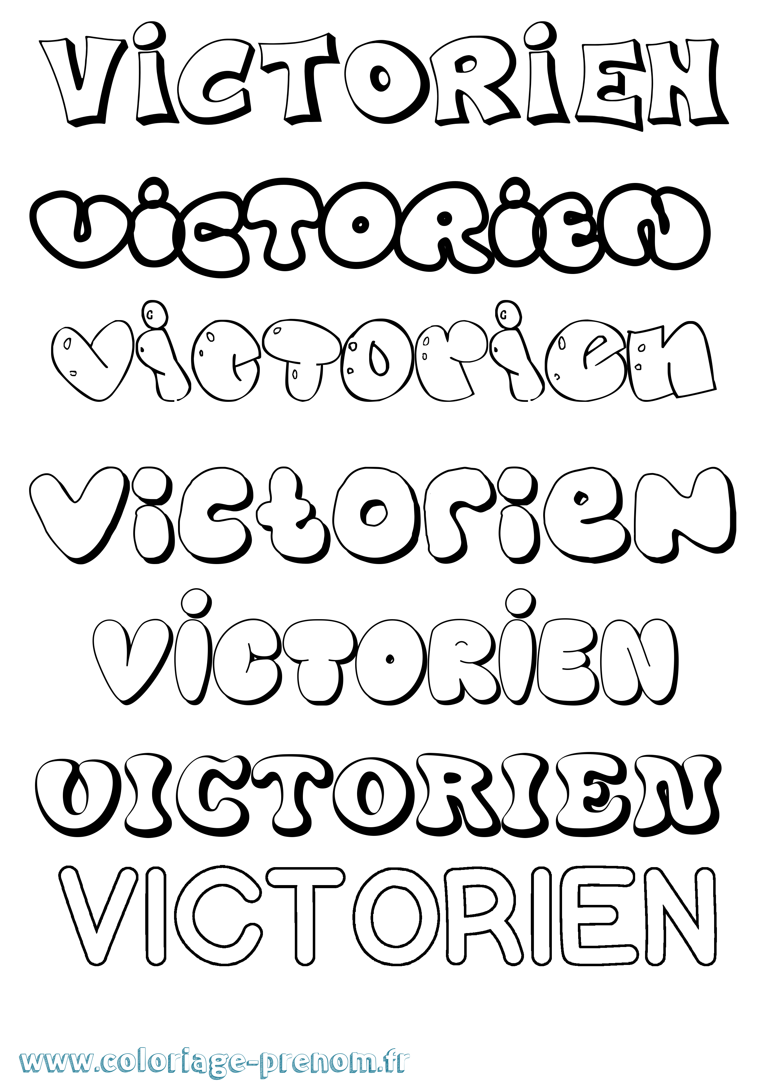 Coloriage prénom Victorien