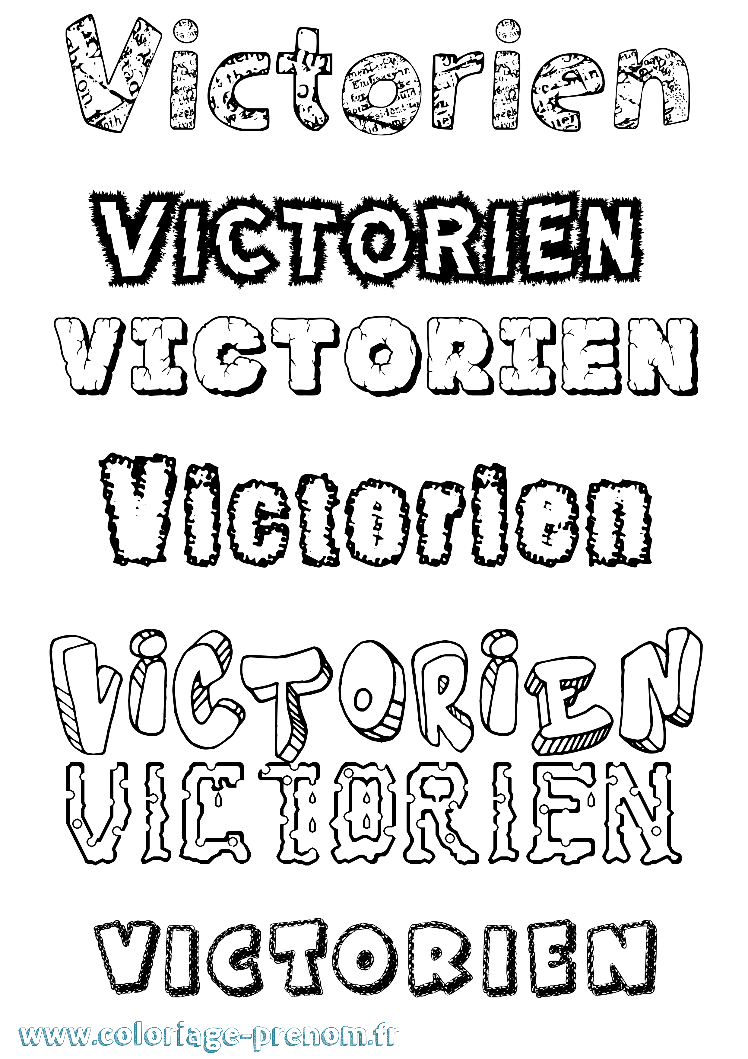 Coloriage prénom Victorien