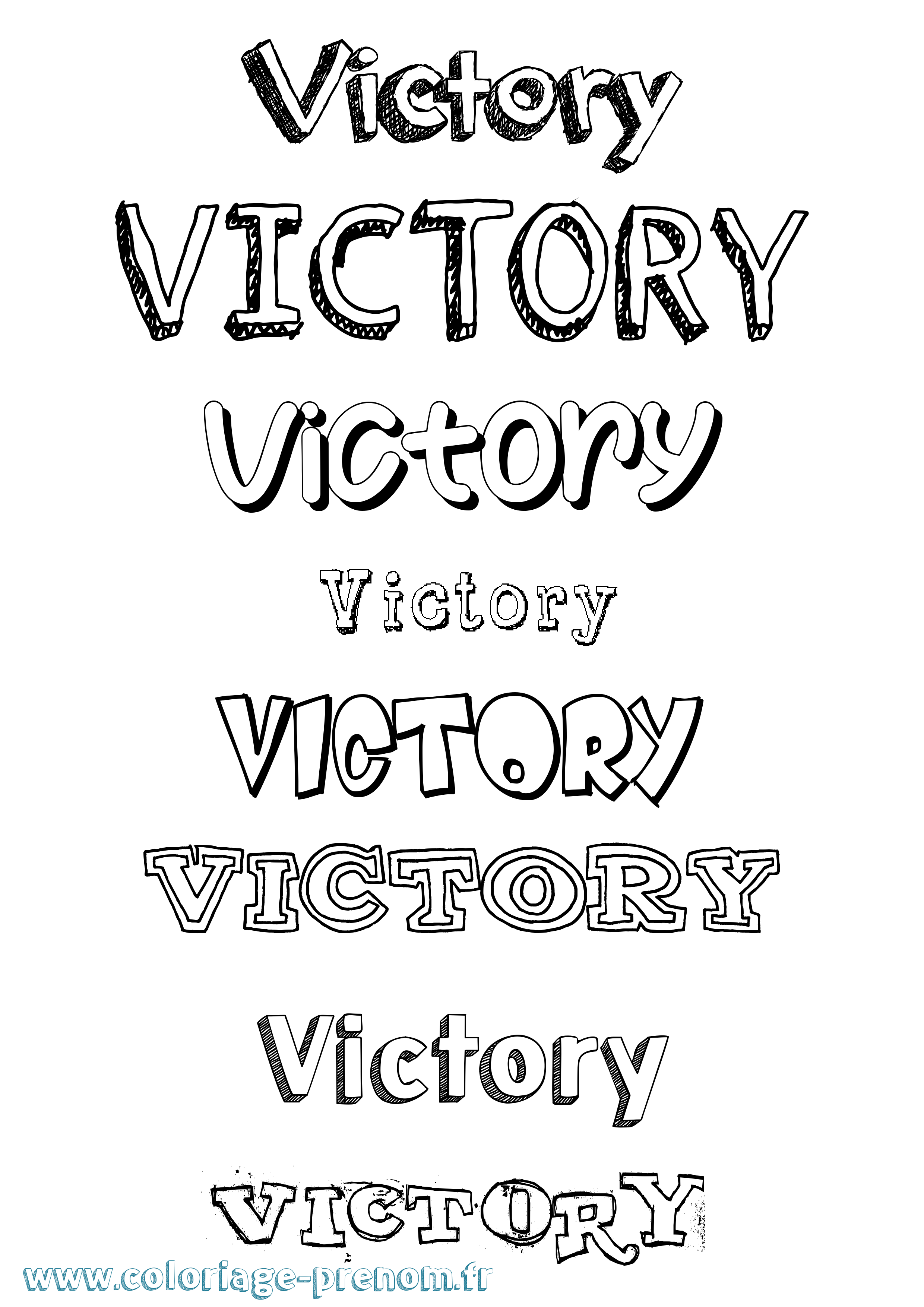 Coloriage prénom Victory Dessiné