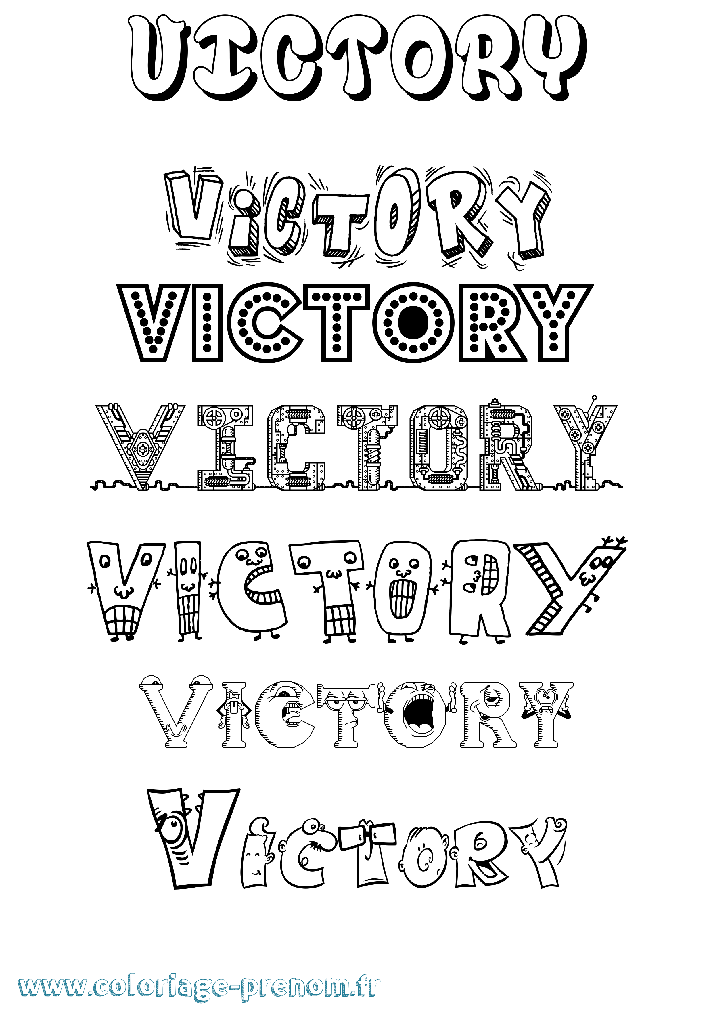Coloriage prénom Victory Fun